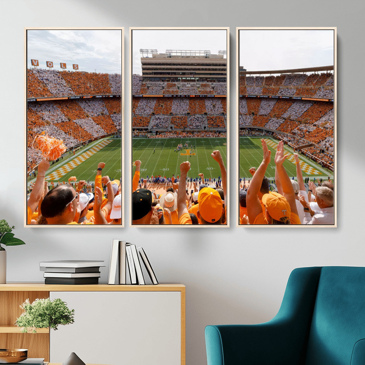 76011417-MGV-FC-48X32-3P - Tennessee Neyland Stadium Wall Art, Sports Arena Canvas Print, Panoramic Stadium Artwork for Home, Office