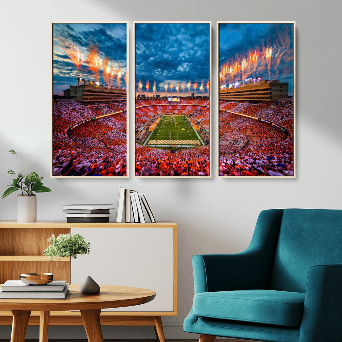 Tennessee Neyland Stadium Wall Art Print, Sports Arena Canvas Wall Art, Panoramic Stadium Canvas Print, Modern Athletic Field Art Printing