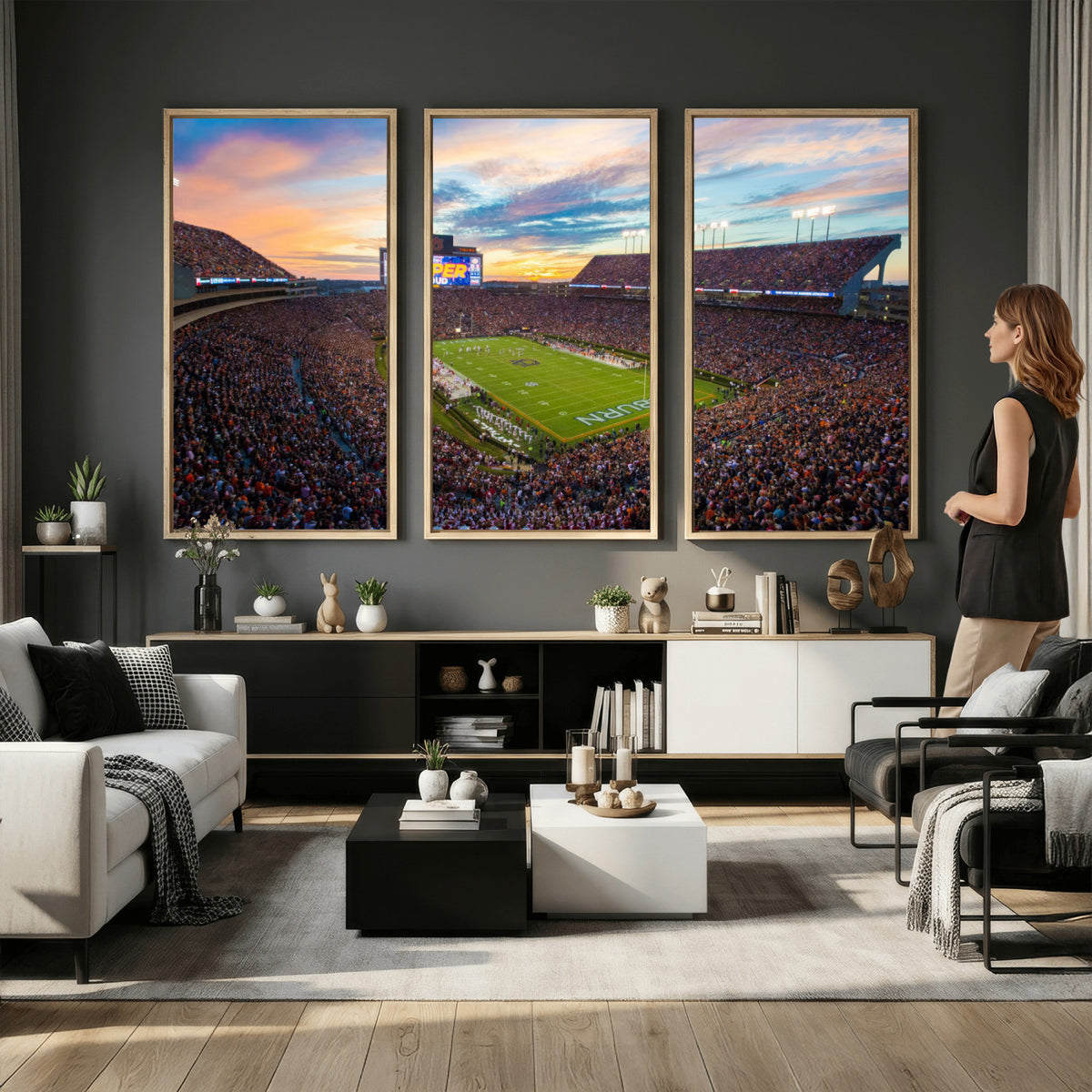 29755746-MGV-CV-36X24 - Jordan-Hare Stadium Wall Art Canvas Print, Football Stadium