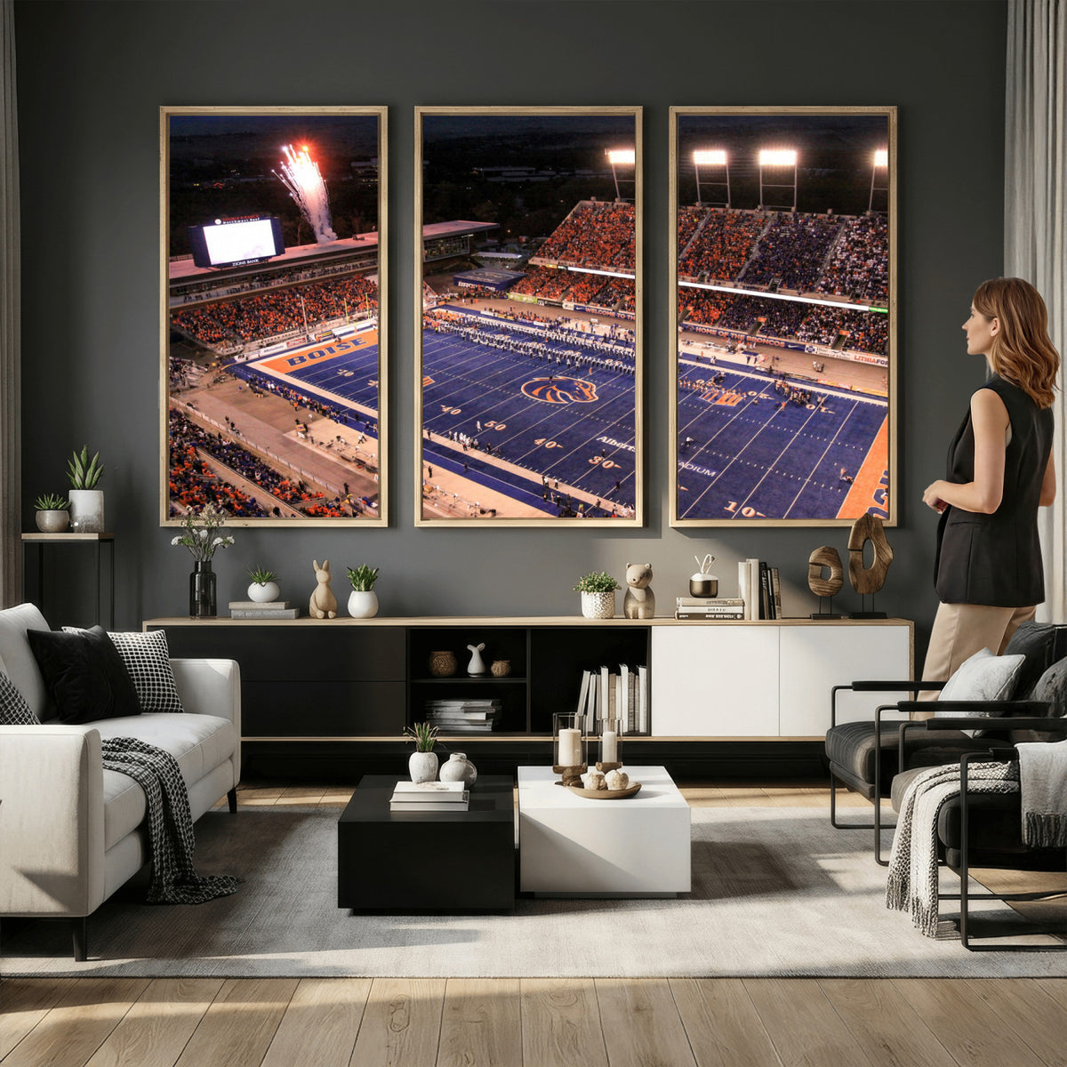 BS1001S-MGV-CV-36X24 - Boise State Broncos Albertsons Stadium Wall Art Canvas Print