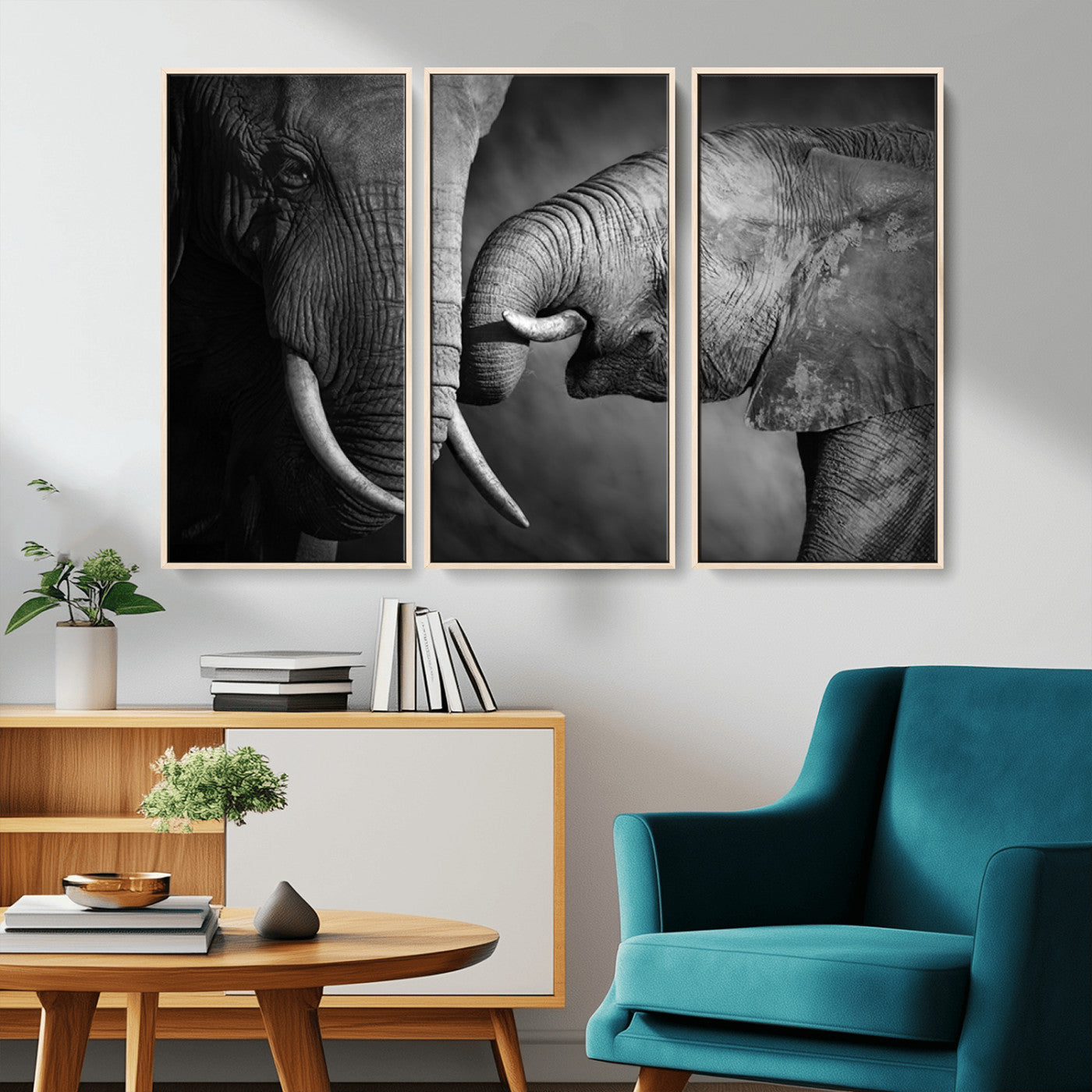 MGV-FC-48X32-3P - Wild Elephant Wall Art Canvas Print