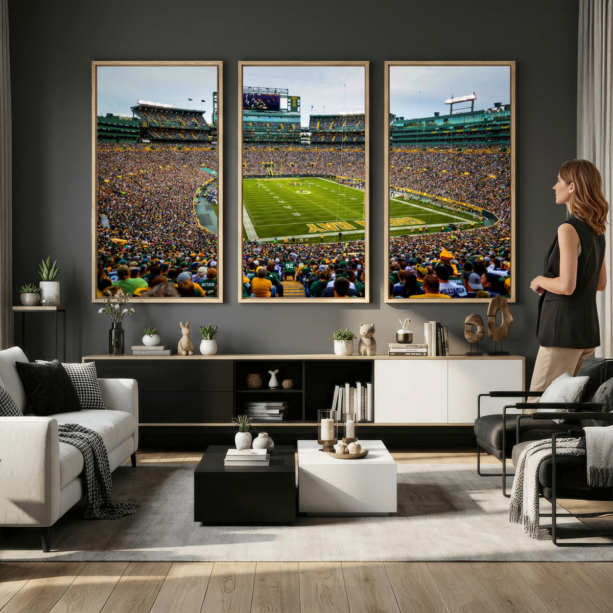 56521752-MGV-CV-36X24 - Green Bay Packers Stadium Wall Art Canvas Print, Lambeau Field