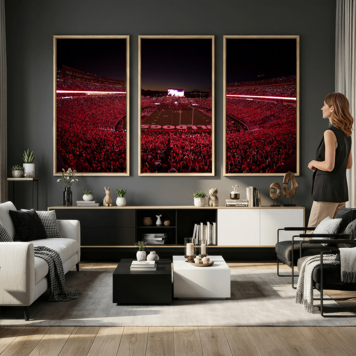 76277124-MGV-CV-36X24 - Sanford Stadium Wall Art Canvas Print – Georgia Bulldogs Football Artwork Print for Home, Office, and Sports Room Decor