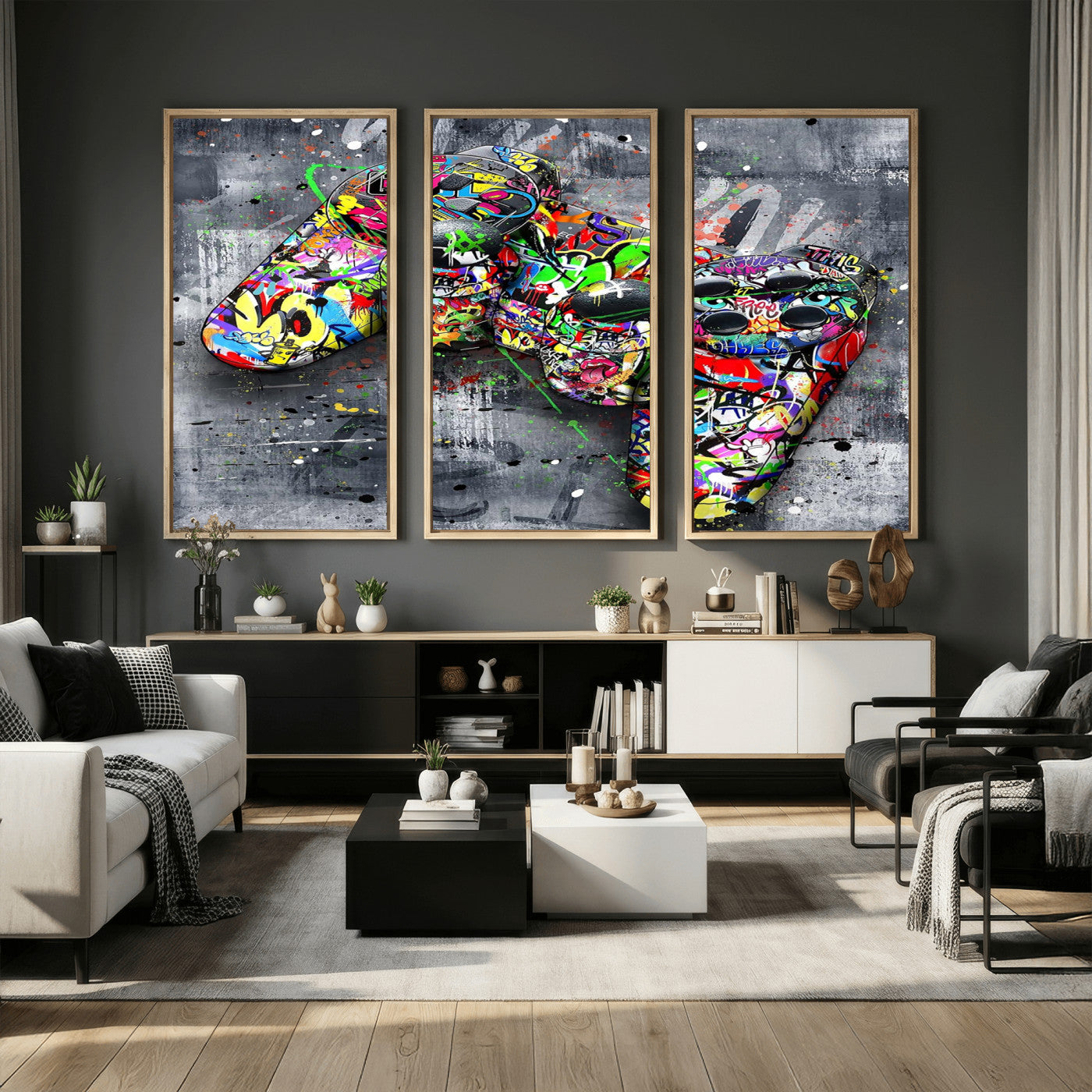 42929610-MGV-CV-36X24 - Graffiti Canvas Wall-Art For Bedroom - Gaming Wall Art For Teen Boys - Abstract Painting Pop Art Modern Home Wall Decor Ready to Hang