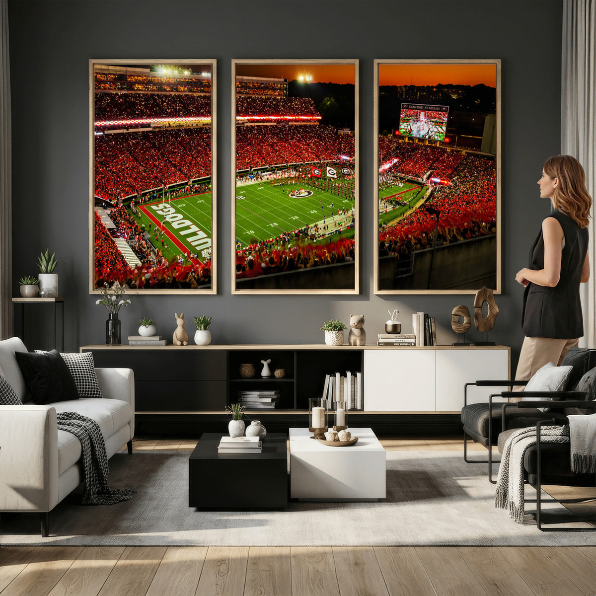 48894104-MGV-CV-36X24 - Georgia Bulldogs Stadium Wall Art Canvas Print, Sanford Stadium