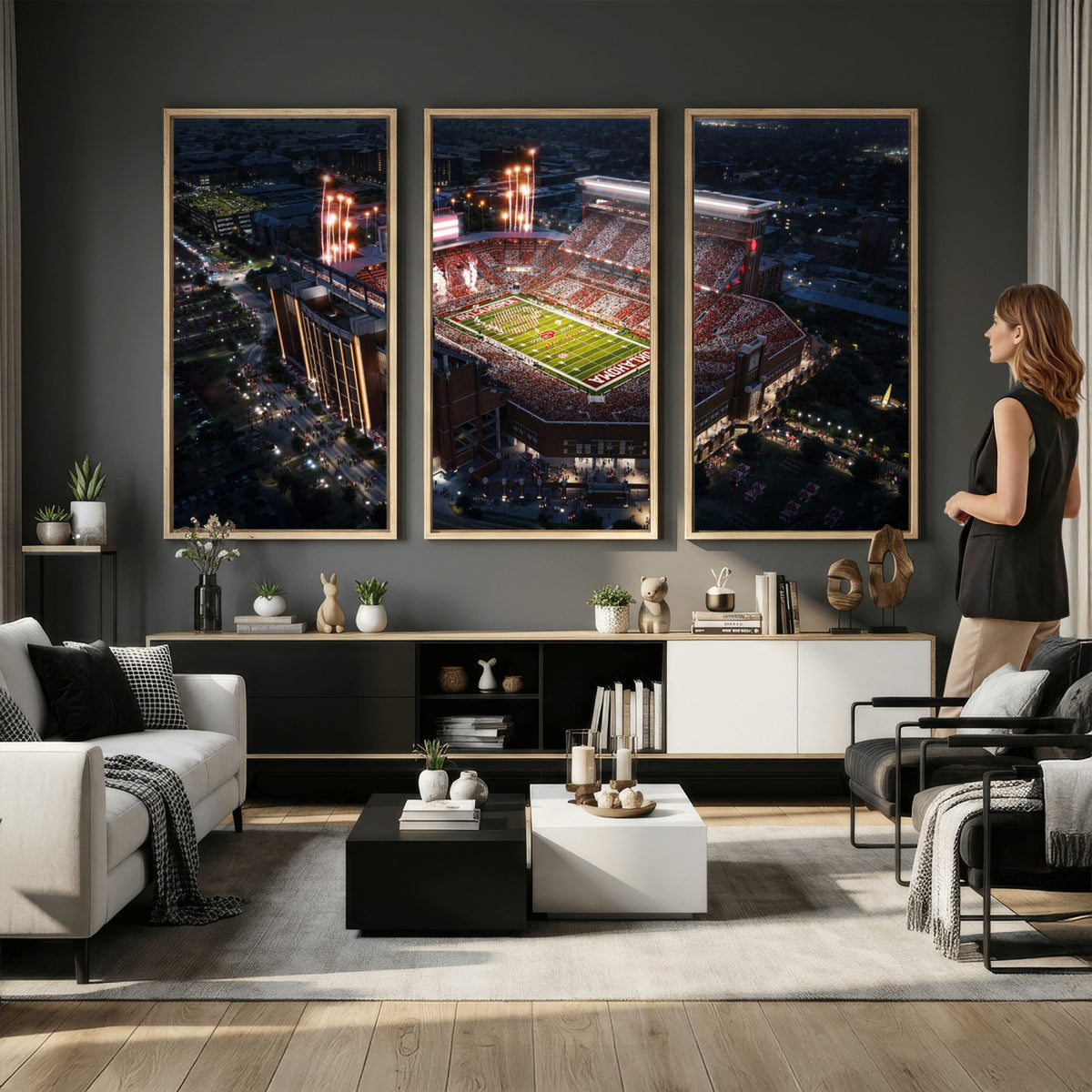 16867141-MGV-CV-36X24 - Oklahoma Memorial Stadium, Gaylord Memorial Stadium Wall Art