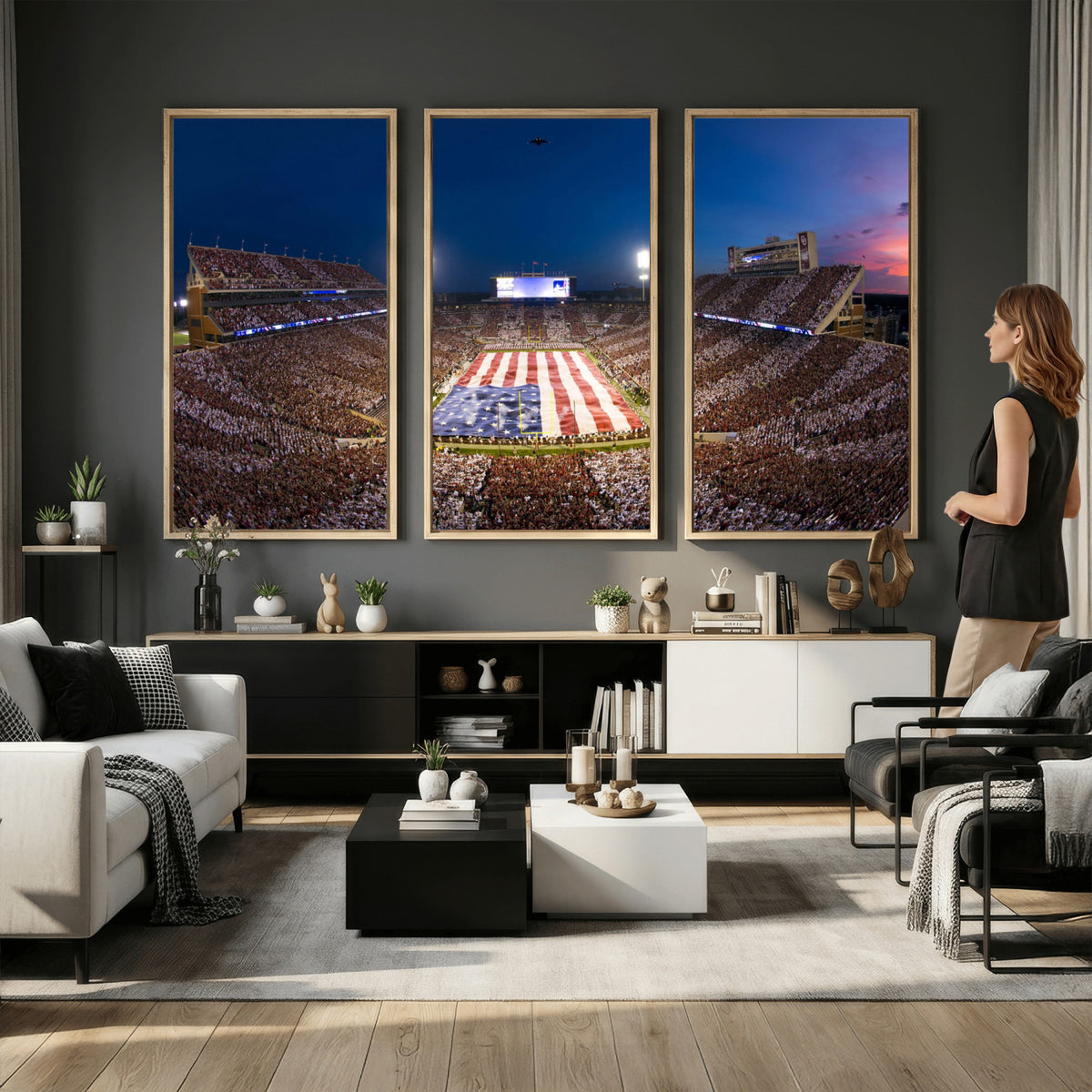 12979182-MGV-CV-36X24 - Oklahoma Sooners Memorial Stadium Wall Art Canvas Print