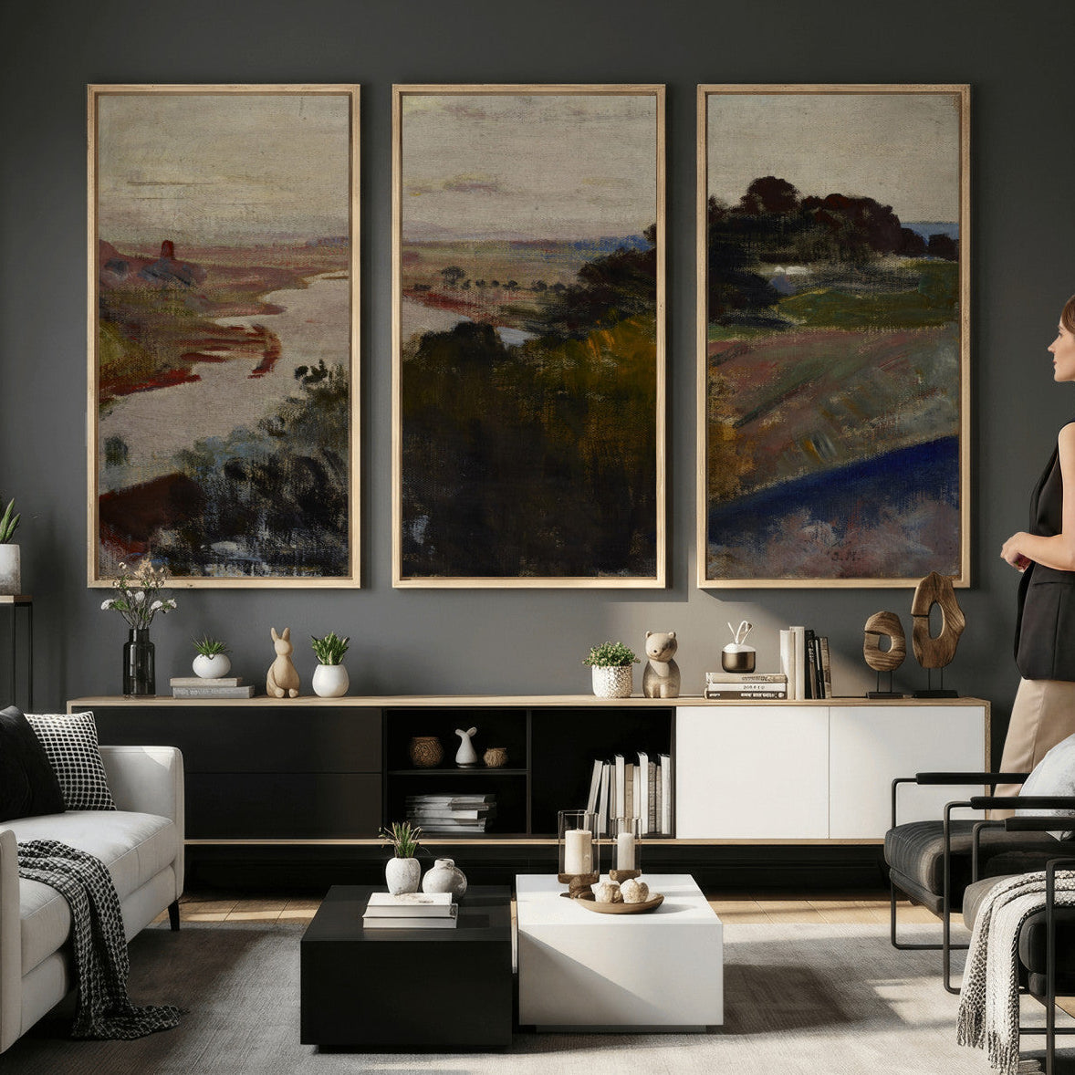 55507874-MGV-CV-36X24 - Jacek Malczewski Landscape at the Vistula Wall Art Canvas Print