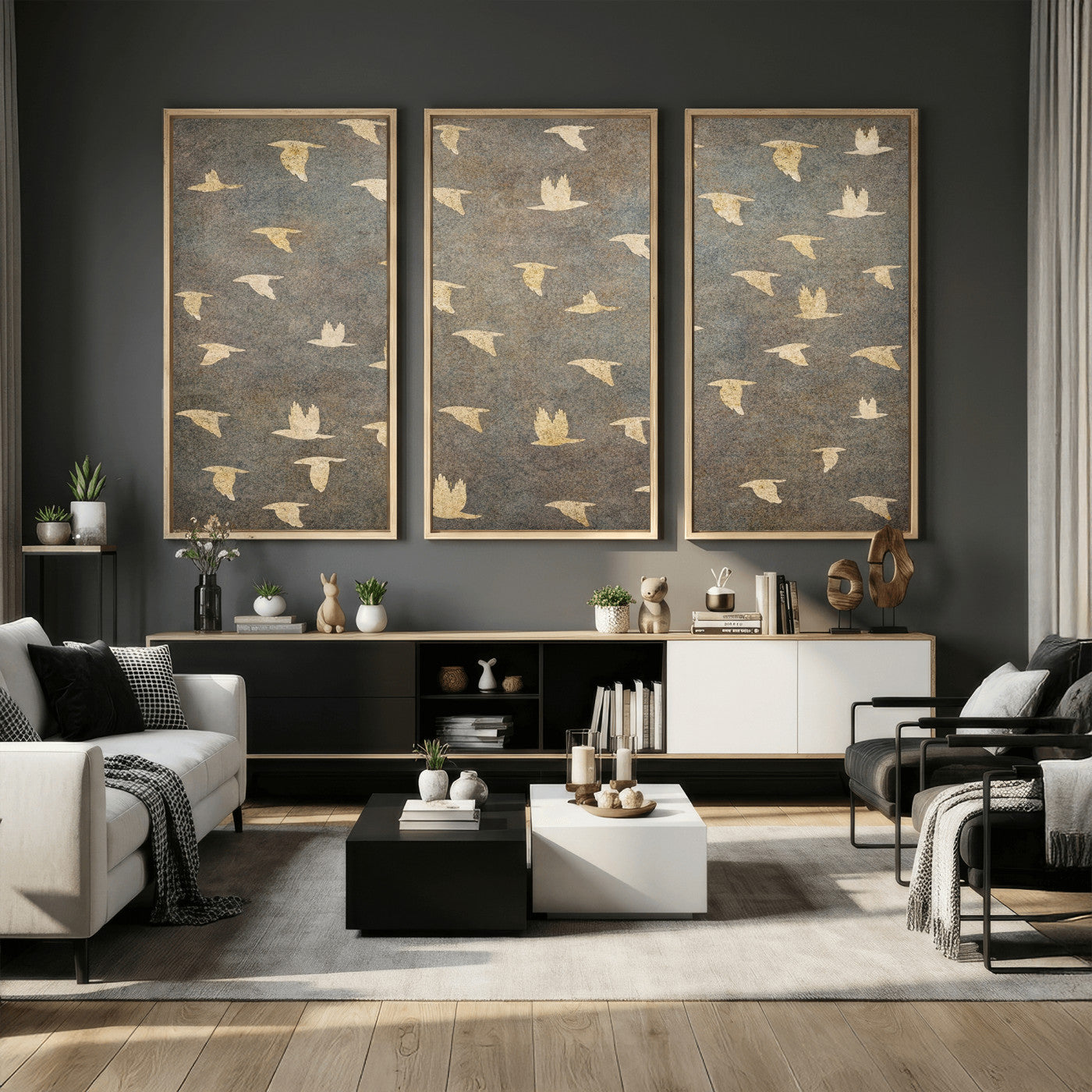 20532514-MGV-CV-36X24 - Abstract Birds Wall Art Canvas Print