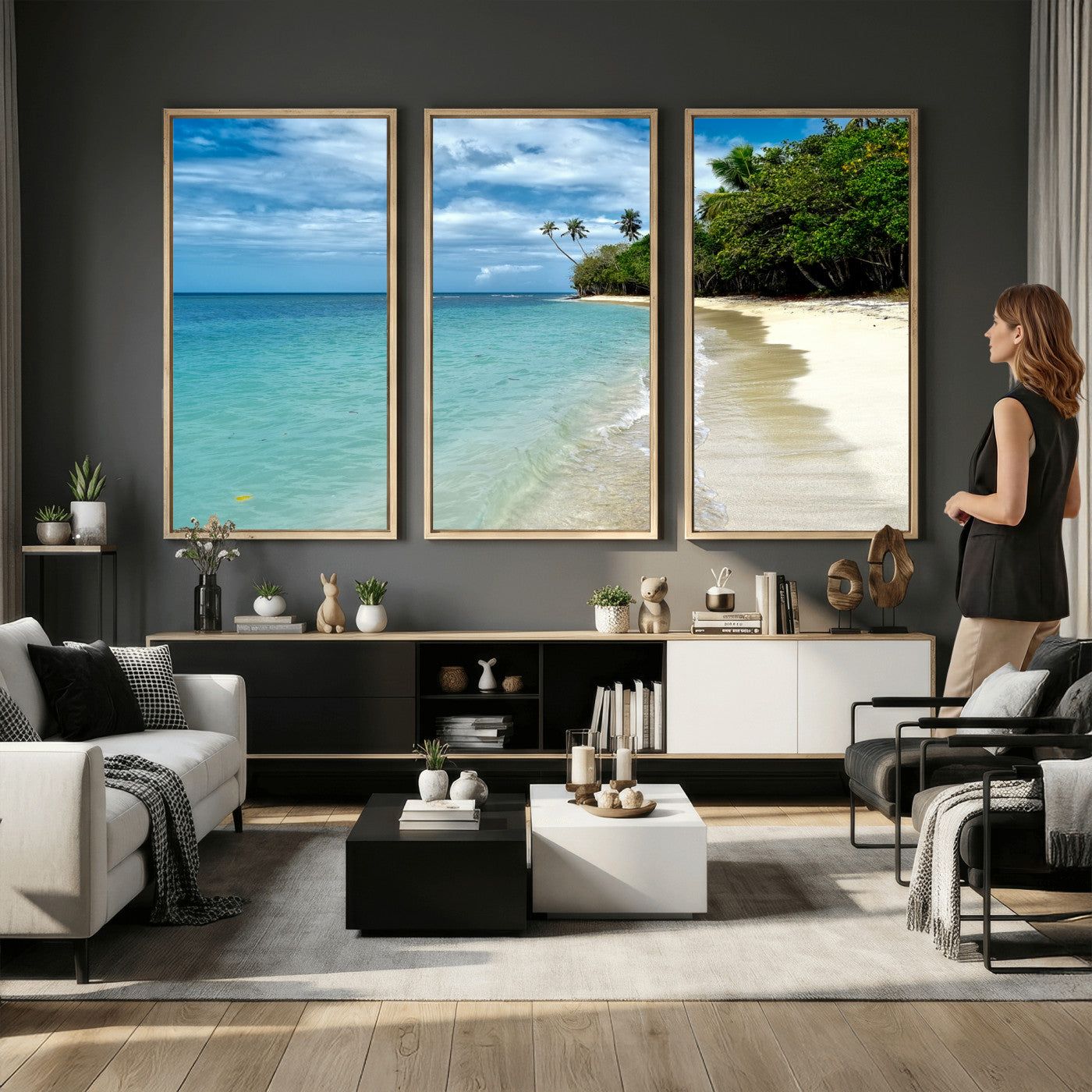 50626792-MGV-CV-36X24 - Puerto Rico Beach Paradise Wall Art – Tropical Coastal Print