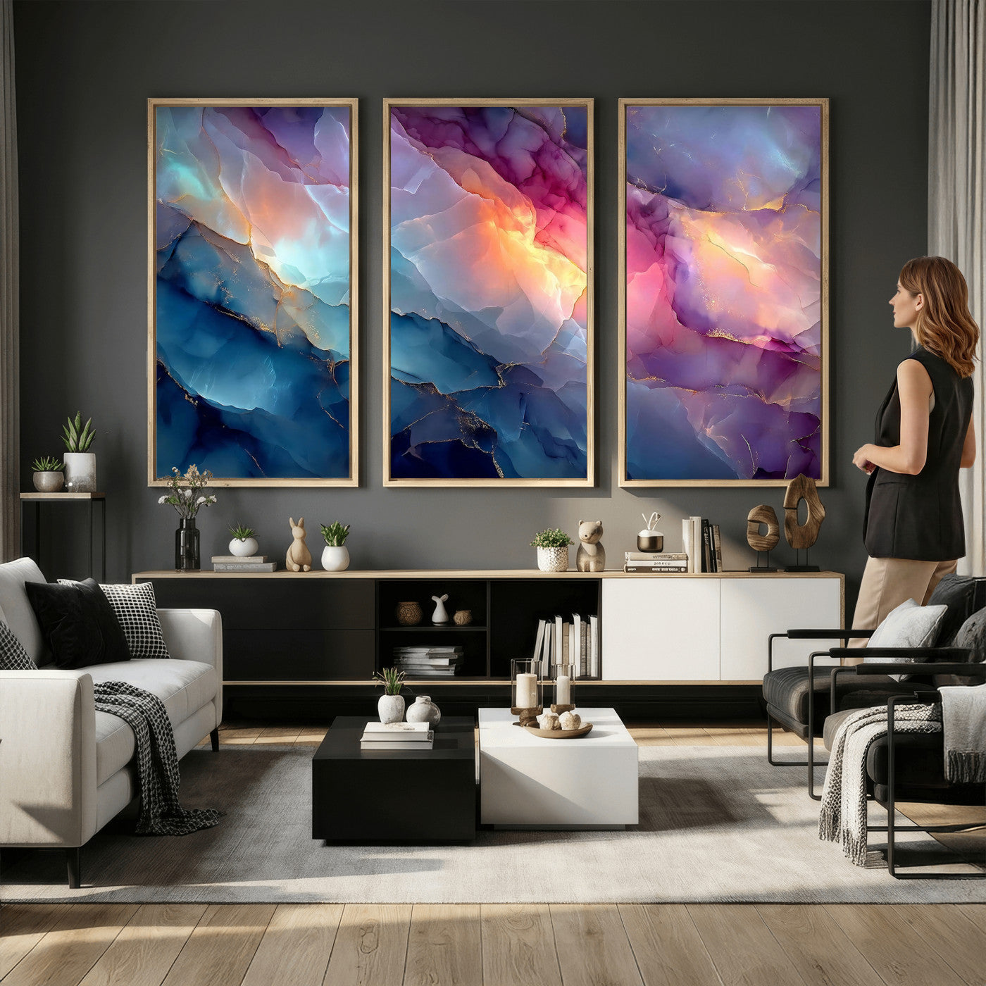 28163849-MGV-CV-36X24 - Colorful Abstract Canvas Wall Art Print, Vibrant Popup Color Art Print