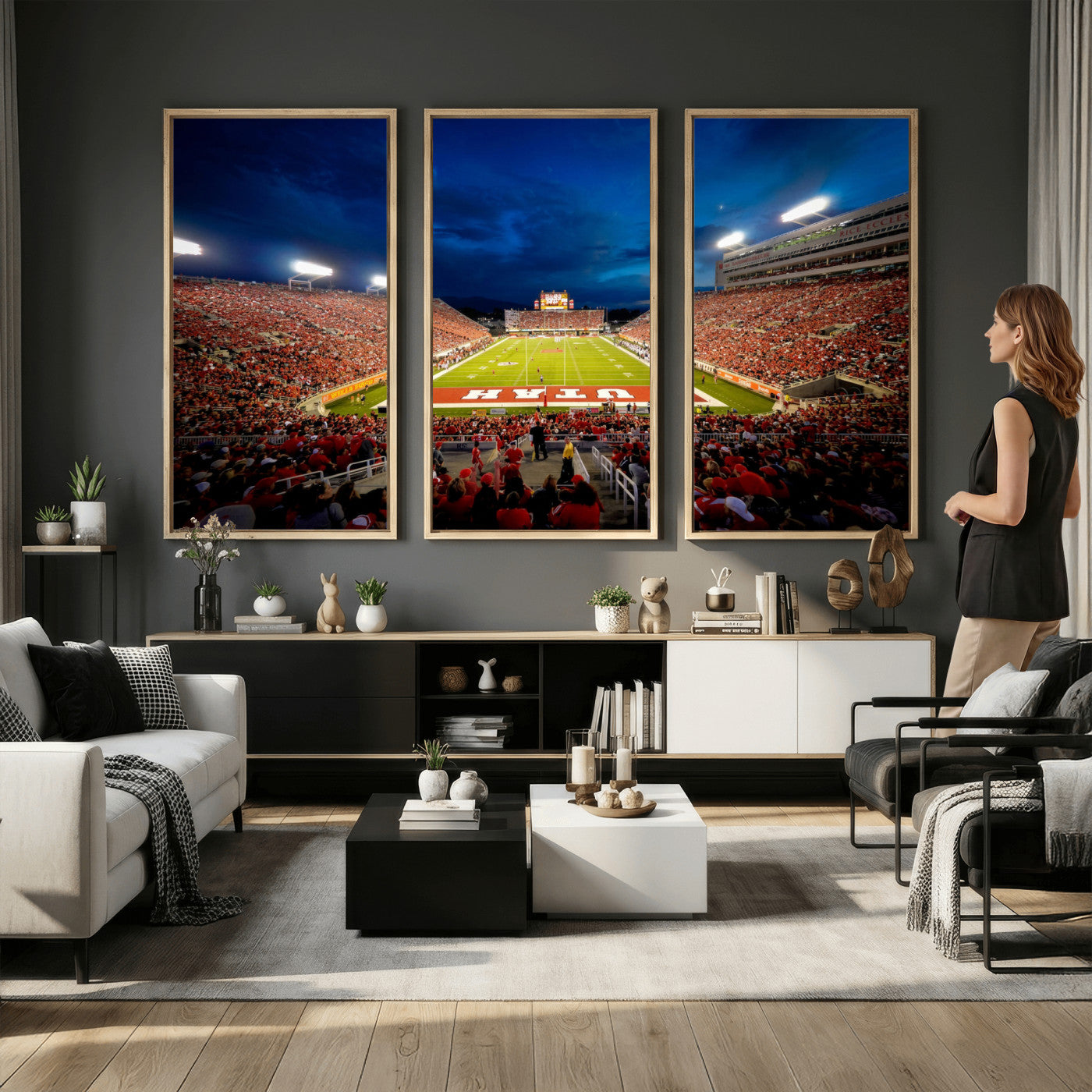74019251-MGV-CV-36X24 - Rice-Eccles Stadium Wall Art Canvas Print - Utah Salt Lake City Stadium Print
