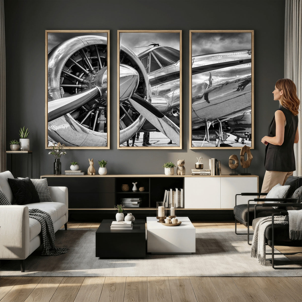 40672-MGV-CV-36X24 - Vintage Antique Airplane Wall Art Canvas Print