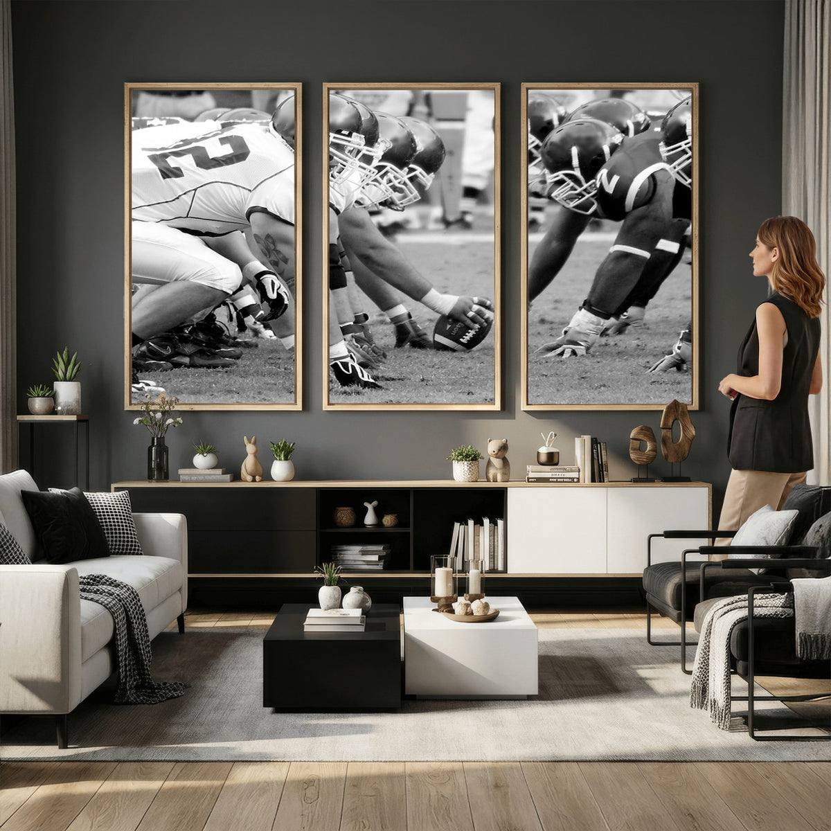97432-MGV-CV-36X24 - American Football Player Wall Art Canvas Print