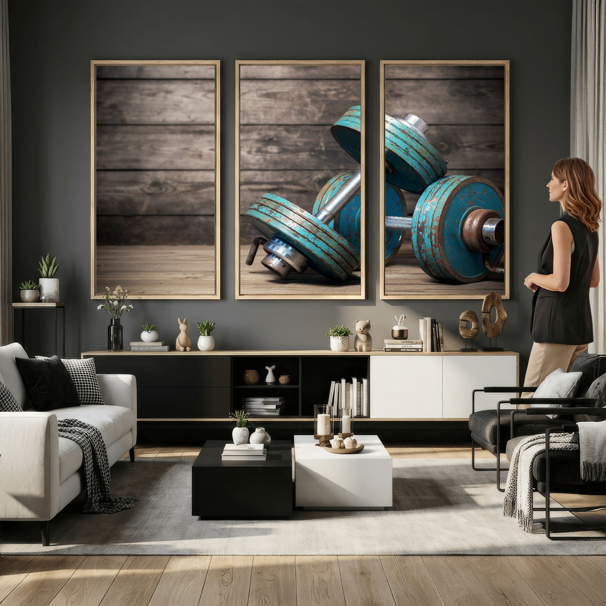 39364-MGV-CV-36X24 - Dumbbell and Sport Wall Art Canvas Print