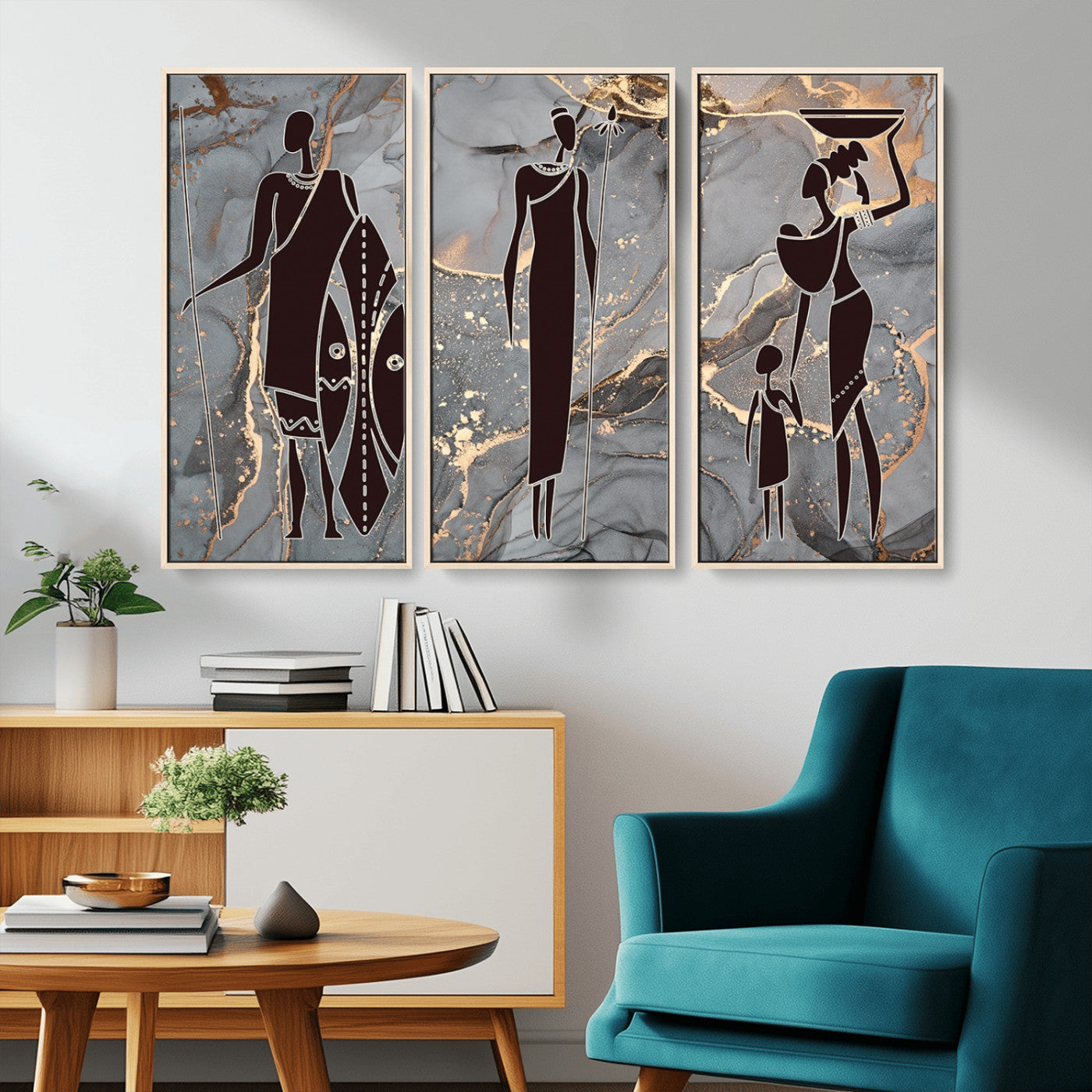 MGV-FC-48X32-3P - African American Wall Art African Women Painting Canvas Print