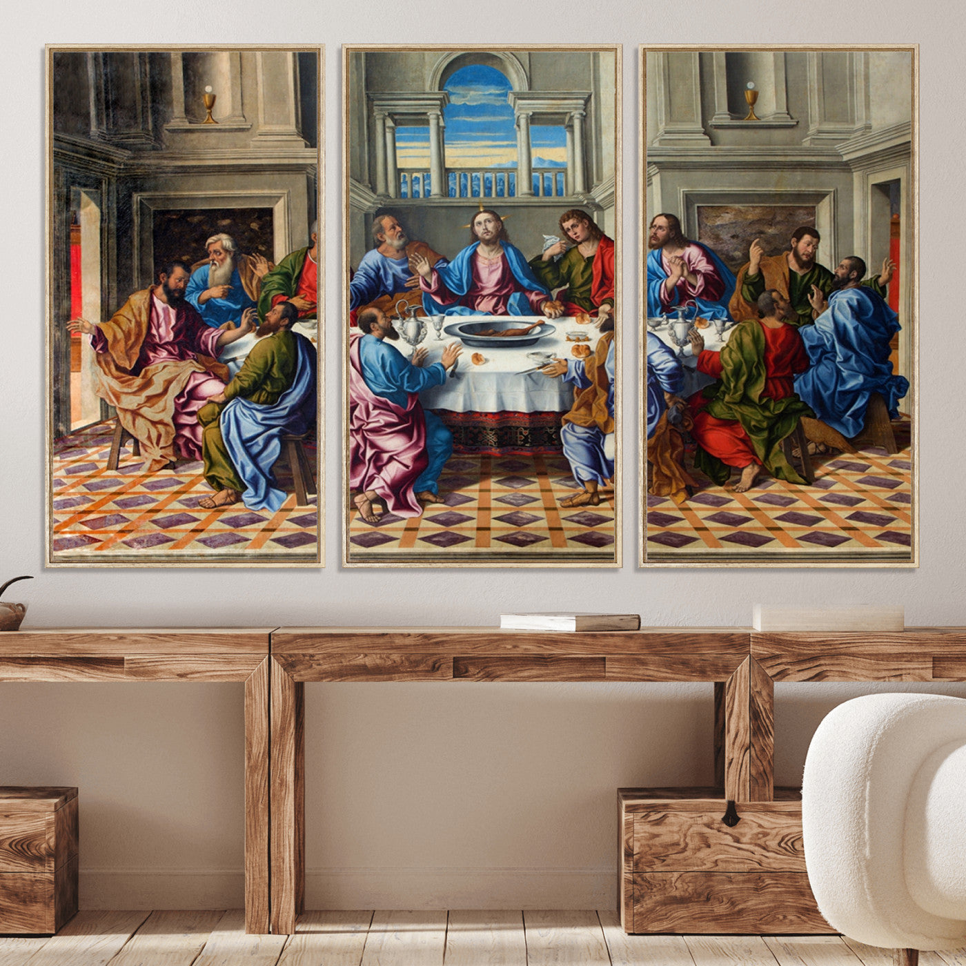 18691-MGV-CV-36X24-The Last Supper Multi Panel Canvas Wall Art