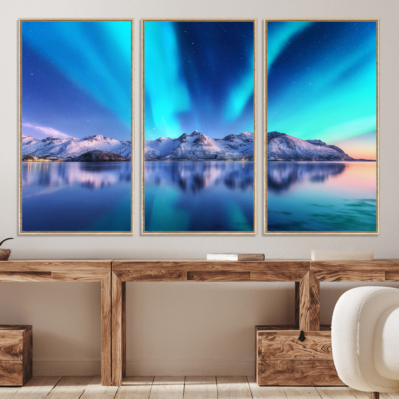 49902-MGV-CV-36X24-Northern Lights above Mountain Wall Art, Northern Lights Wall Art Canvas Print