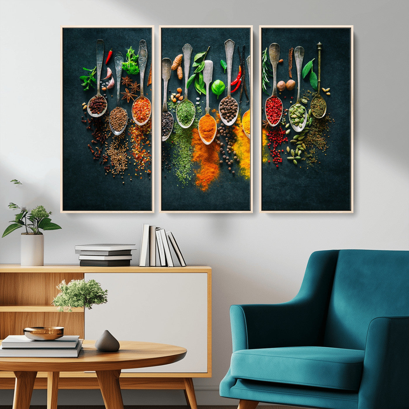 MGV-FC-48X32-3P - Herbs and Spices Kitchen Wall Art Canvas Print