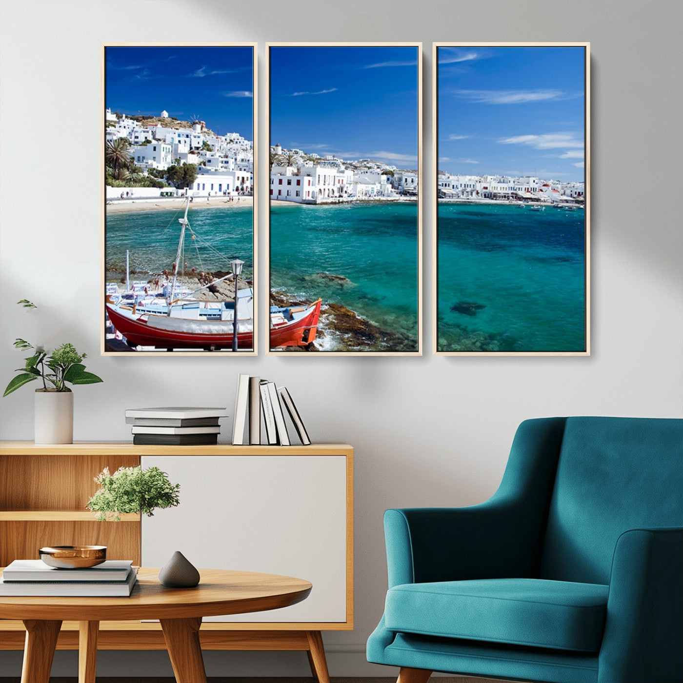 MGV-FC-48X32-3P - Santorini Wall Art Canvas Print