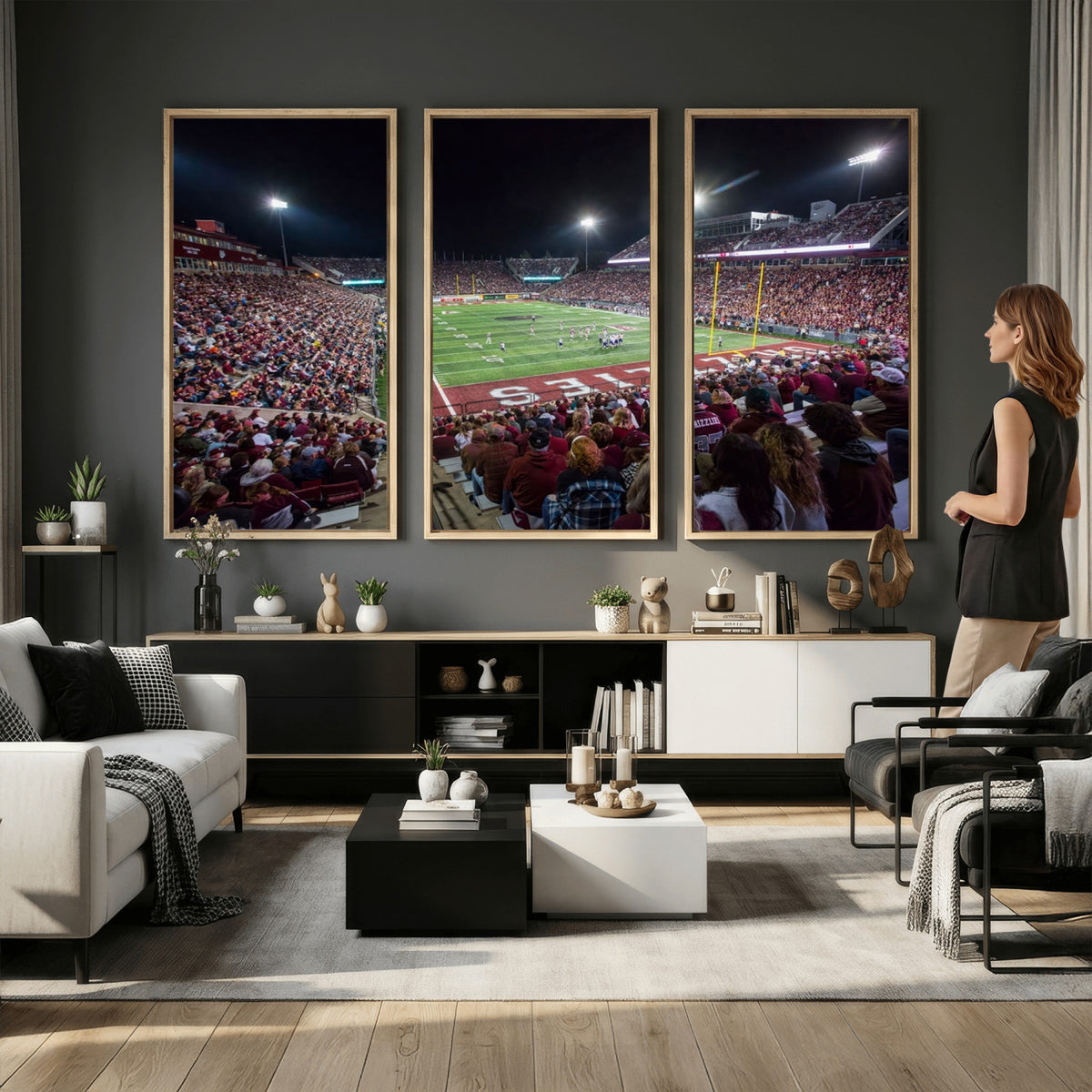 56191-MGV-CV-36X24 - Washington Grizzly Stadium American Football Wall Art Canvas Print, Sports Wall Art Print, Game Room Decor-1