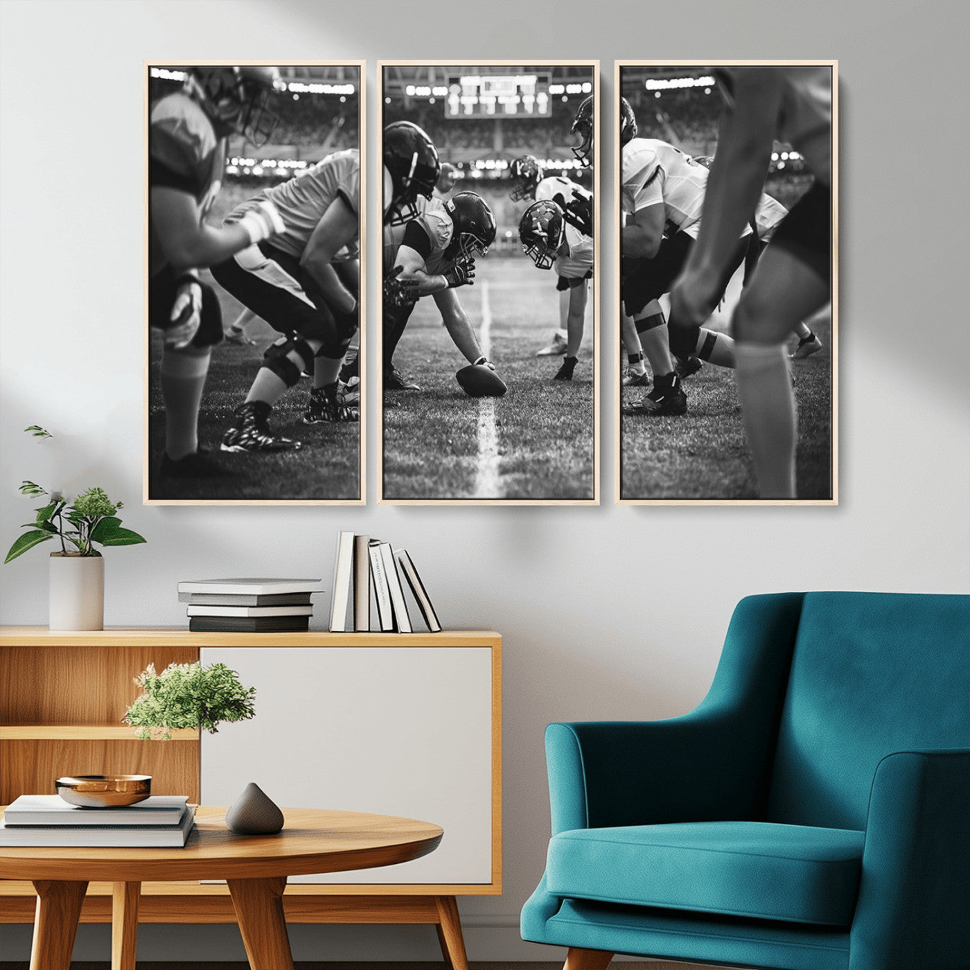 MGV-FC-48X32-3P - American Football Wall Art Canvas Print, Stadium Sport Wall Art Print