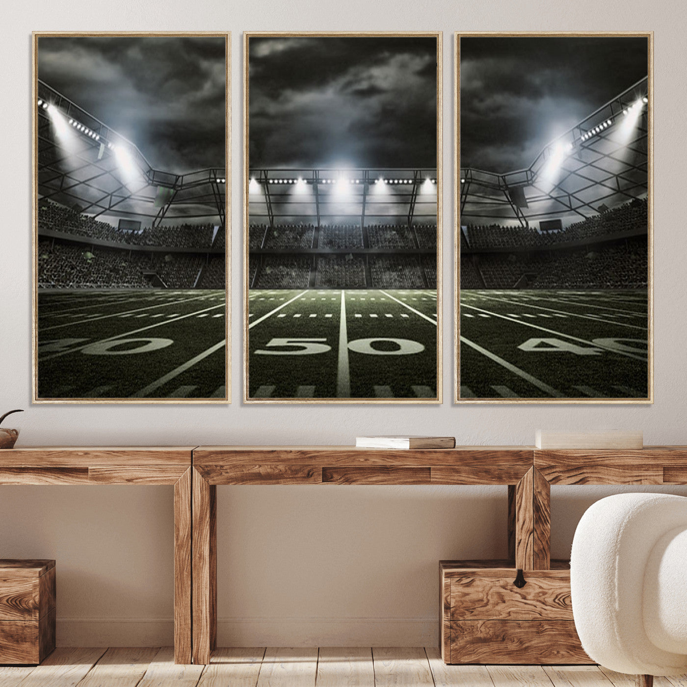 90107-MGV-CV-36X24-American Football Stadium Wall Art Canvas Print, Stadium Sport Wall Art Print