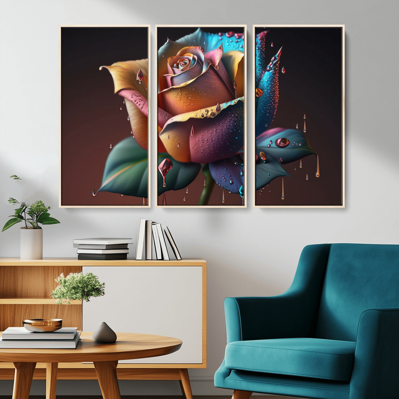 MGV-FC-48X32-3P - Abstract Rose Wall Art Canvas Print