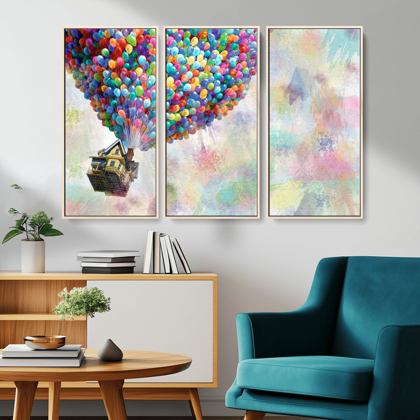 MGV-FC-48X32-3P - Up Pixar Poster, Look Up Pixar Wall Art, Up Pixar Canvas, Kids Play Game Room Decor Wall Art