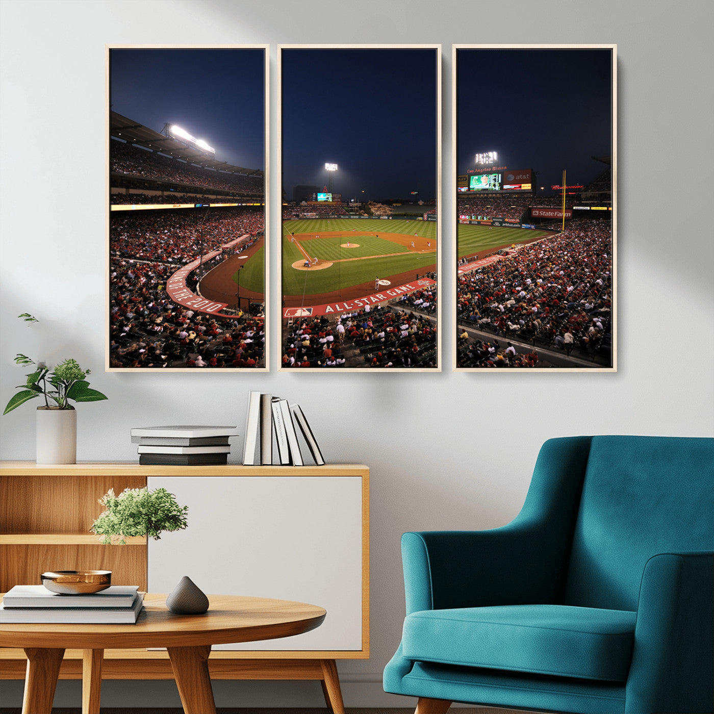 MGV-FC-48X32-3P - Los Angeles Angels Baseball Team Print - Anaheim Angel Stadium Wall Art Canvas Print