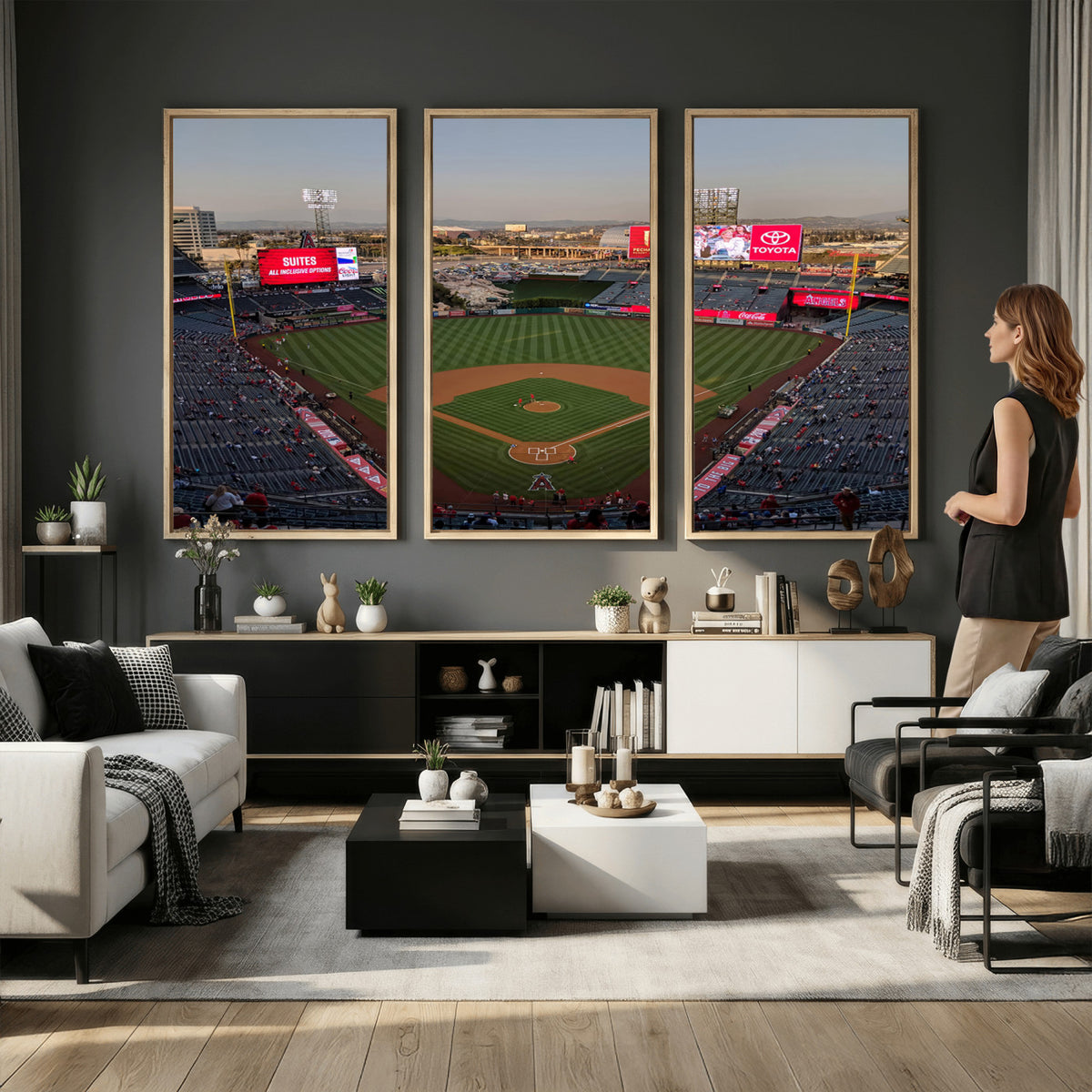 45864-MGV-CV-36X24 - Los Angeles Angels Baseball Canvas Print, Anaheim Angel Stadium Wall Art