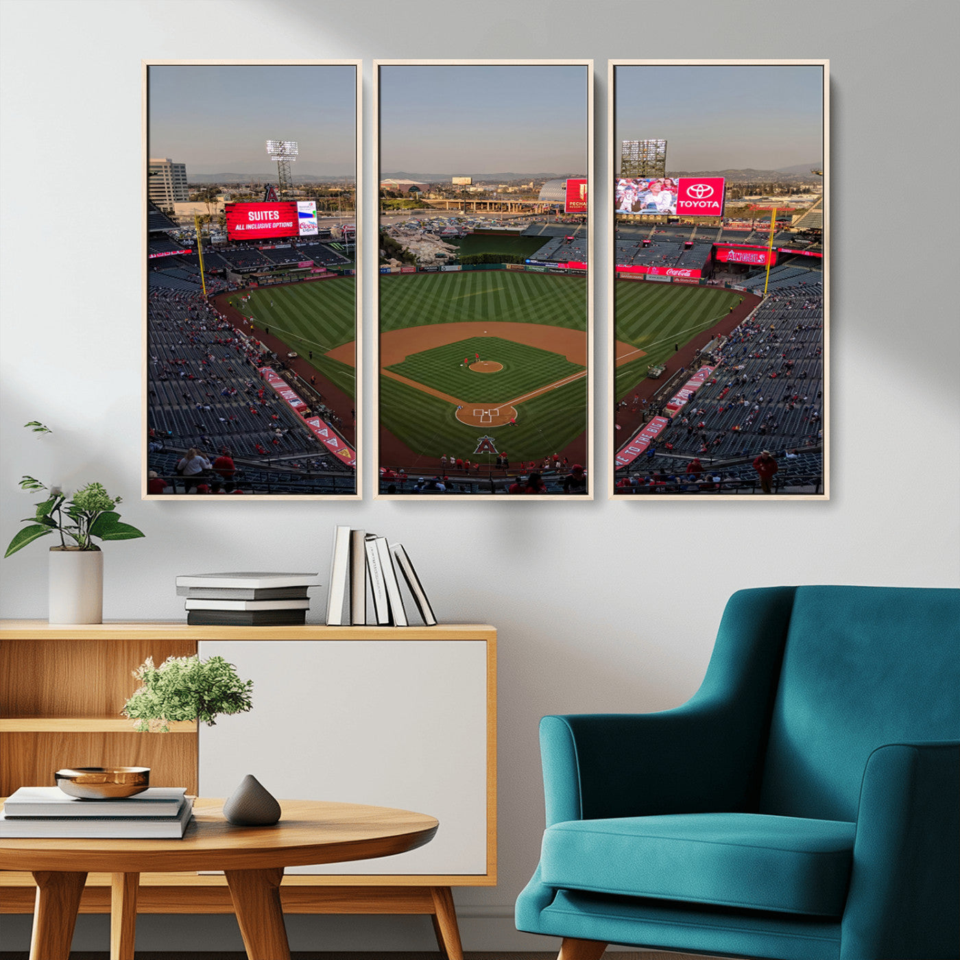 MGV-FC-48X32-3P - Los Angeles Angels Baseball Canvas Print - Anaheim Angel Stadium Wall Art Canvas Print