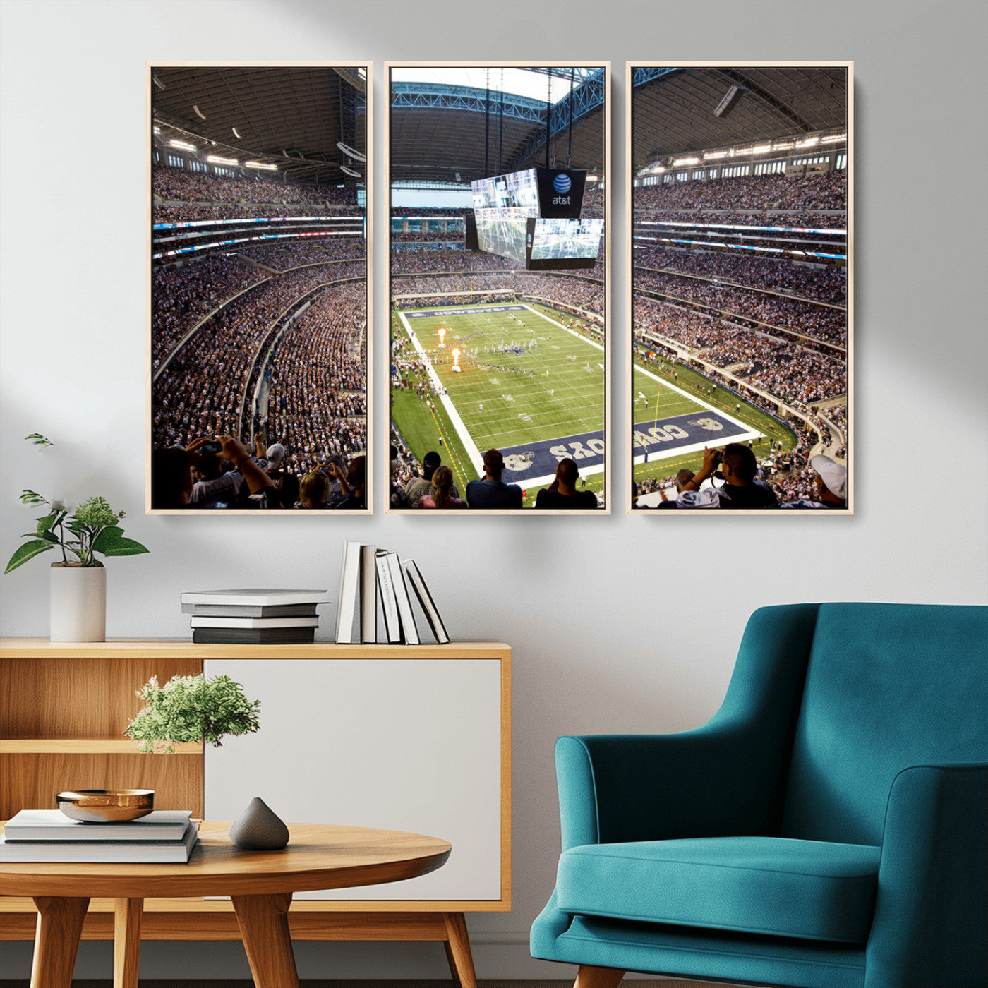 MGV-FC-48X32-3P - Dallas Cowboys Football Team Print - Arlington AT&T Stadium Wall Art Canvas Print