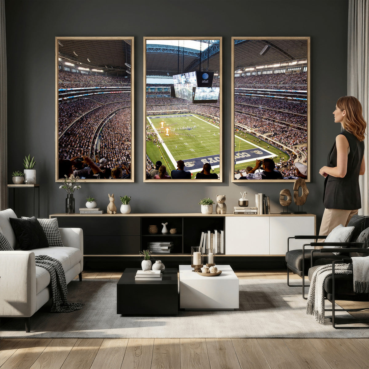 82096-MGV-CV-36X24 - Dallas Cowboys Football Team Print - Arlington AT&T Stadium Wall Art Canvas Print
