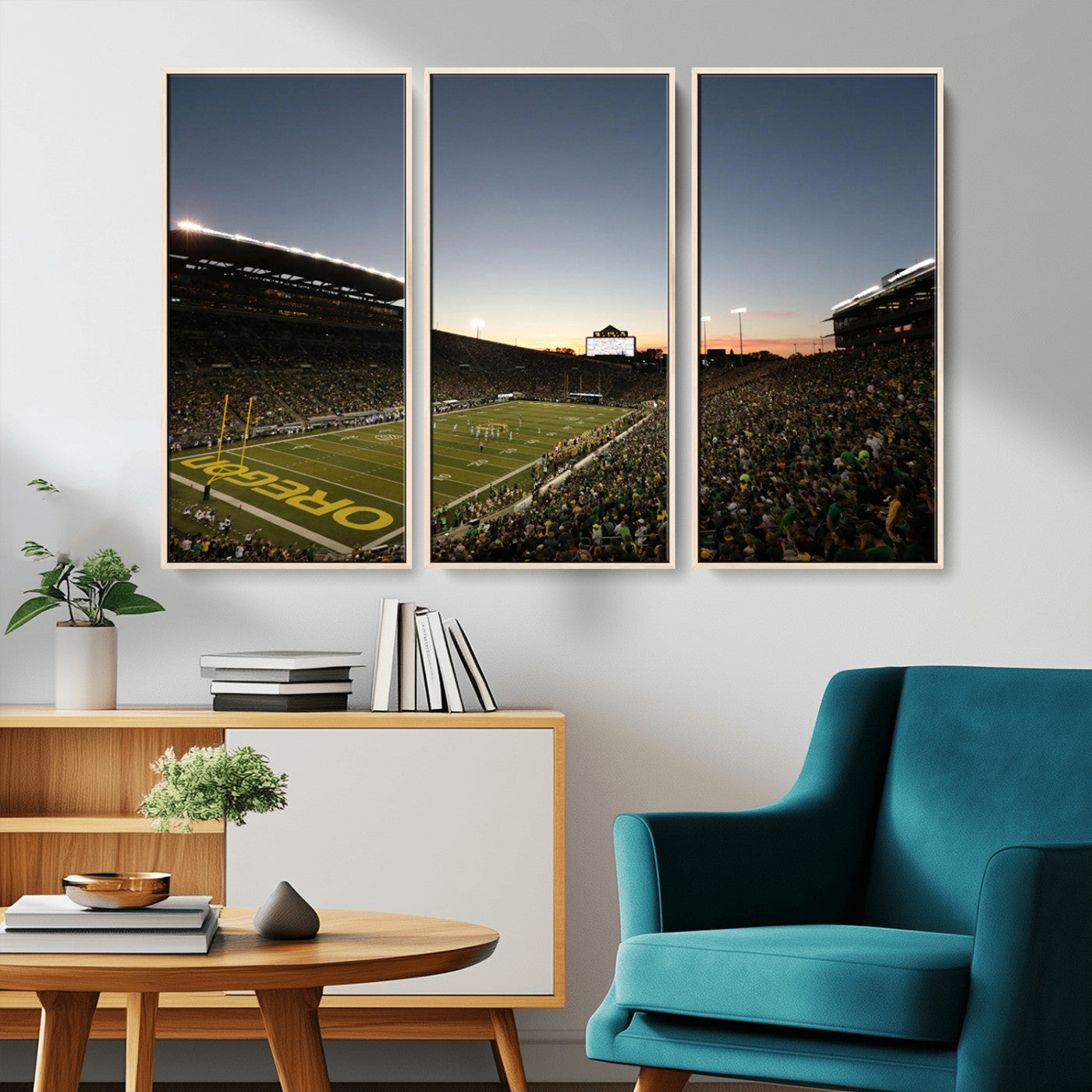 MGV-FC-48X32-3P - Oregon Ducks Football Team Print - Eugene Autzen Stadium Wall Art Canvas Print