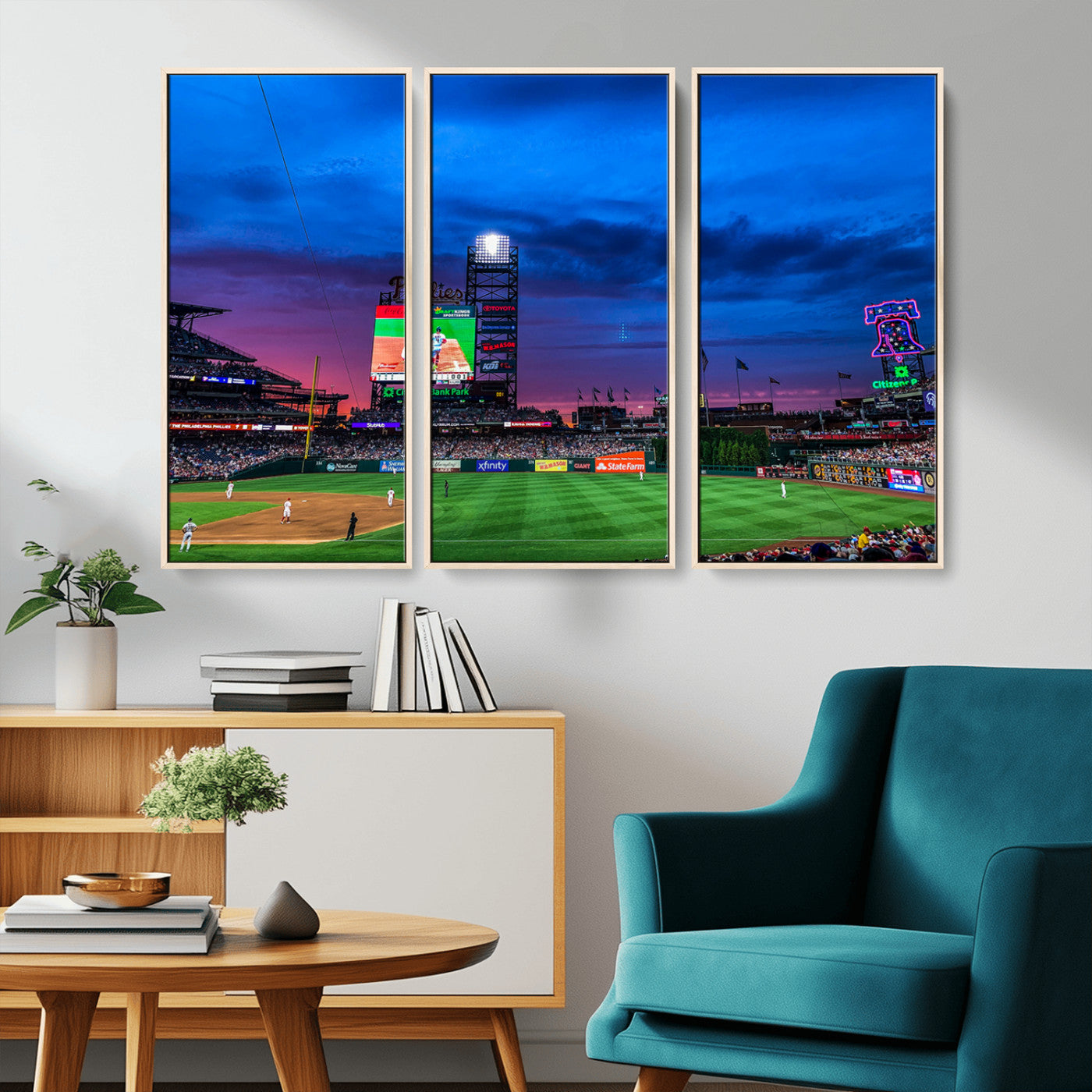 MGV-FC-48X32-3P - Philadelphia Phillies Baseball Team Print - Philadelphia Citizens Bank Park Stadium Canvas Wall Art