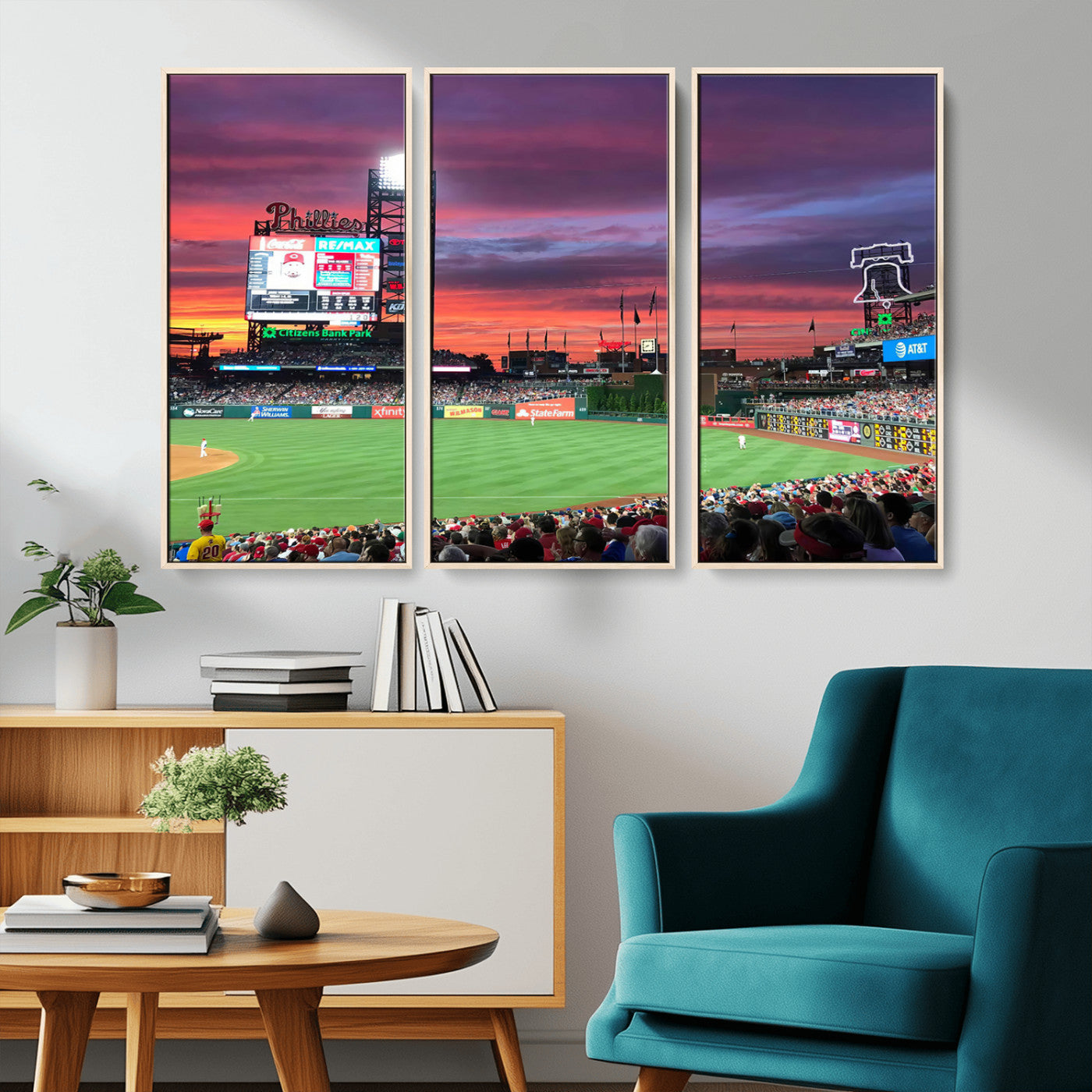 MGV-FC-48X32-3P - Philadelphia Phillies Baseball Team Print - Philadelphia Citizens Bank Park Stadium Wall Art Canvas