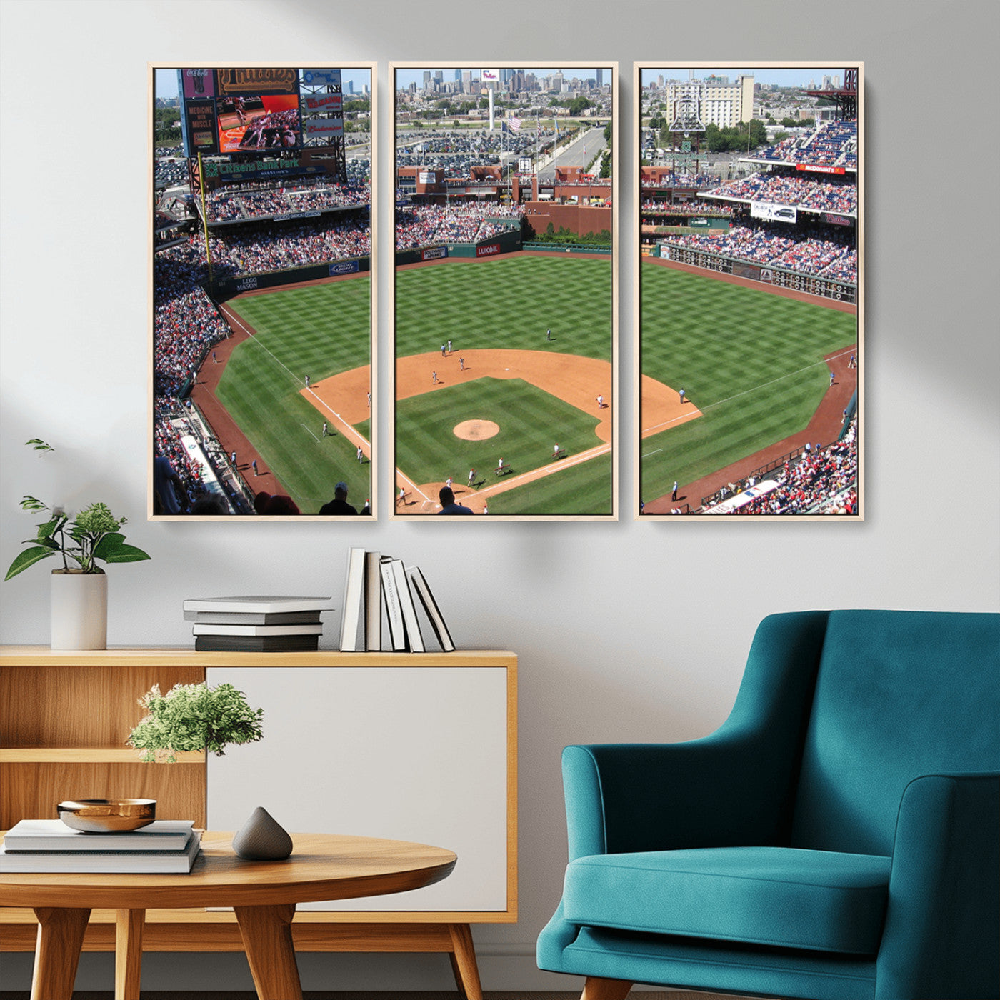MGV-FC-48X32-3P - Philadelphia Phillies Baseball Team Print - Philadelphia Citizens Bank Park Stadium Wall Art Canvas