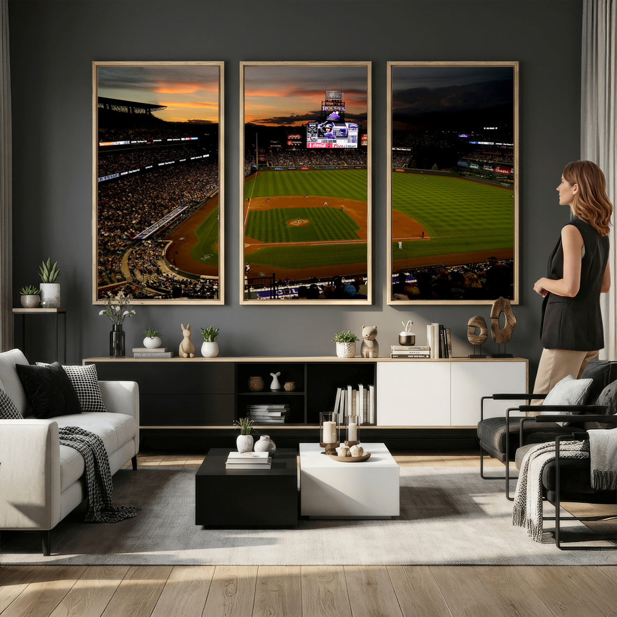 57060-MGV-CV-36X24 - Colorado Rockies Coors Field Wall Art Canvas Print - MLB Baseball Stadium