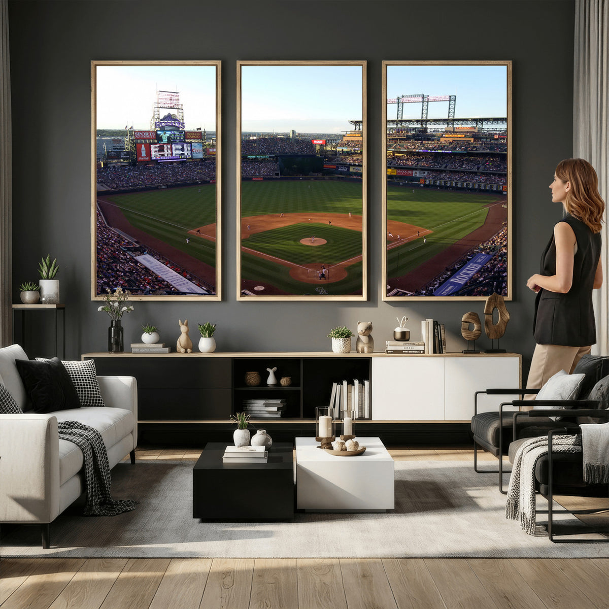 21638-MGV-CV-36X24 - Colorado Rockies Coors Field Wall Art Canvas Print, MLB Baseball Stadium