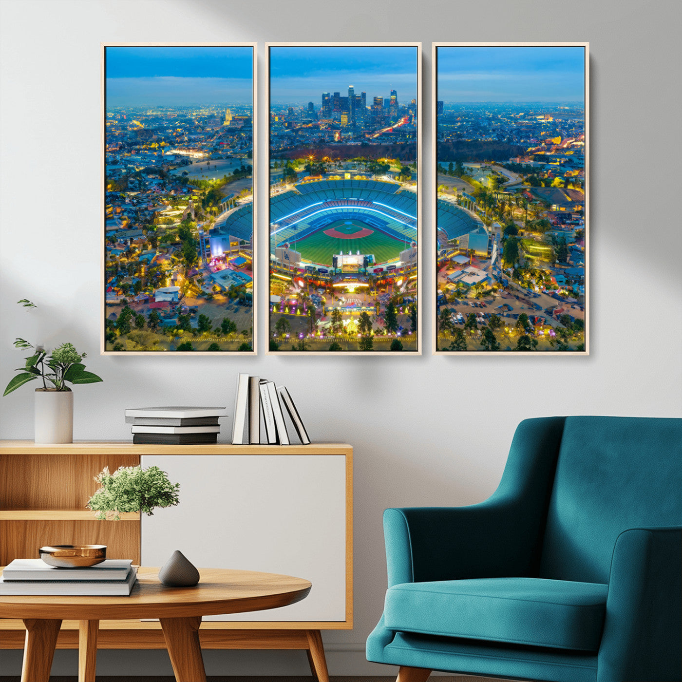 MGV-FC-48X32-3P - Los Angeles Dodgers Wall Art Canvas, Dodger Stadium Wall Art Canvas Print - MLB Baseball Stadium