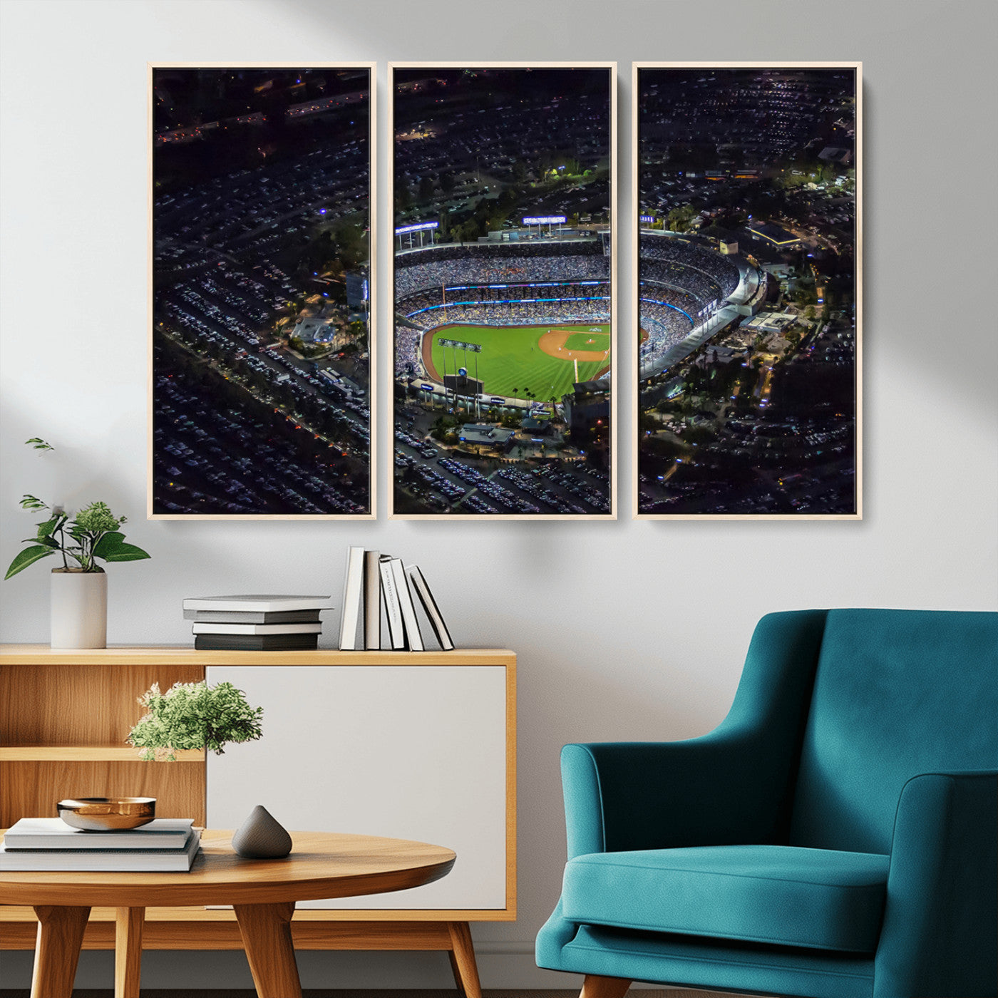 MGV-FC-48X32-3P - Los Angeles Dodgers Dodger Stadium Wall Art Canvas Print - MLB Baseball Stadium