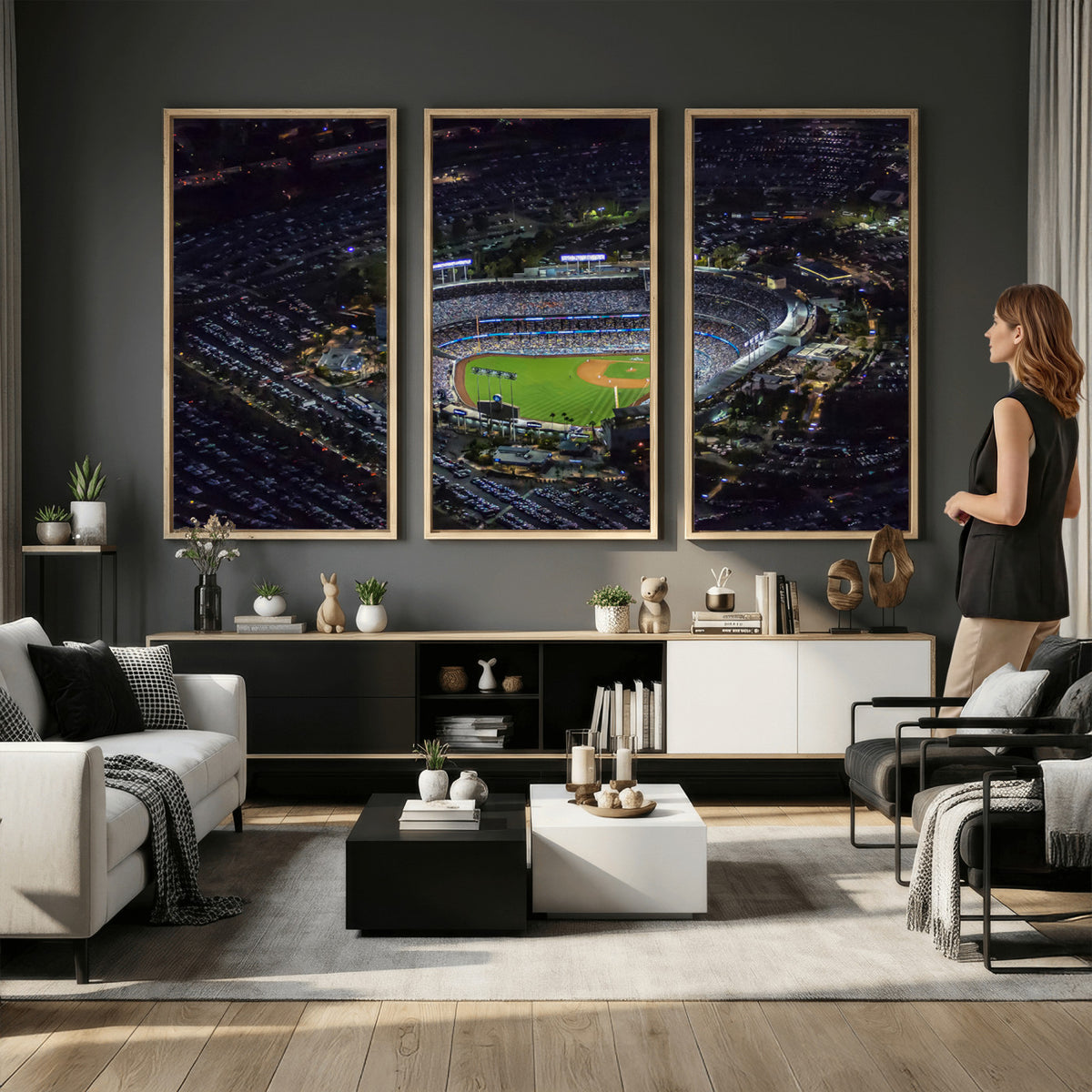 20932-MGV-CV-36X24 - Los Angeles Dodgers Dodger Stadium Wall Art Canvas Print