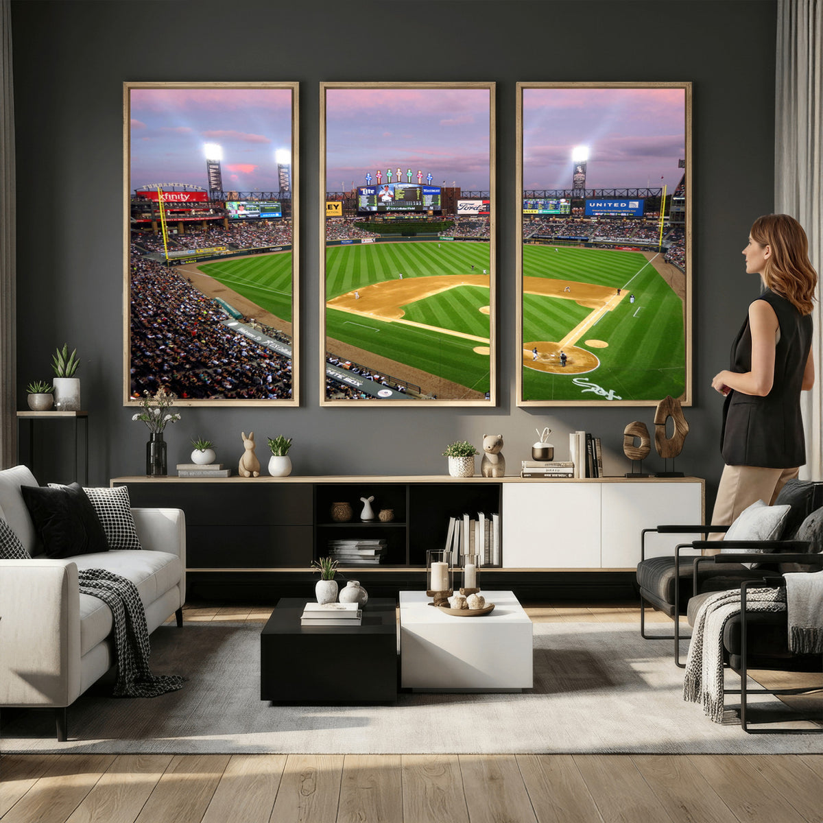 38470-MGV-CV-36X24 - Chicago White Sox Baseball Team Print Canvas, Guaranteed Rate Field Stadium Wall Art