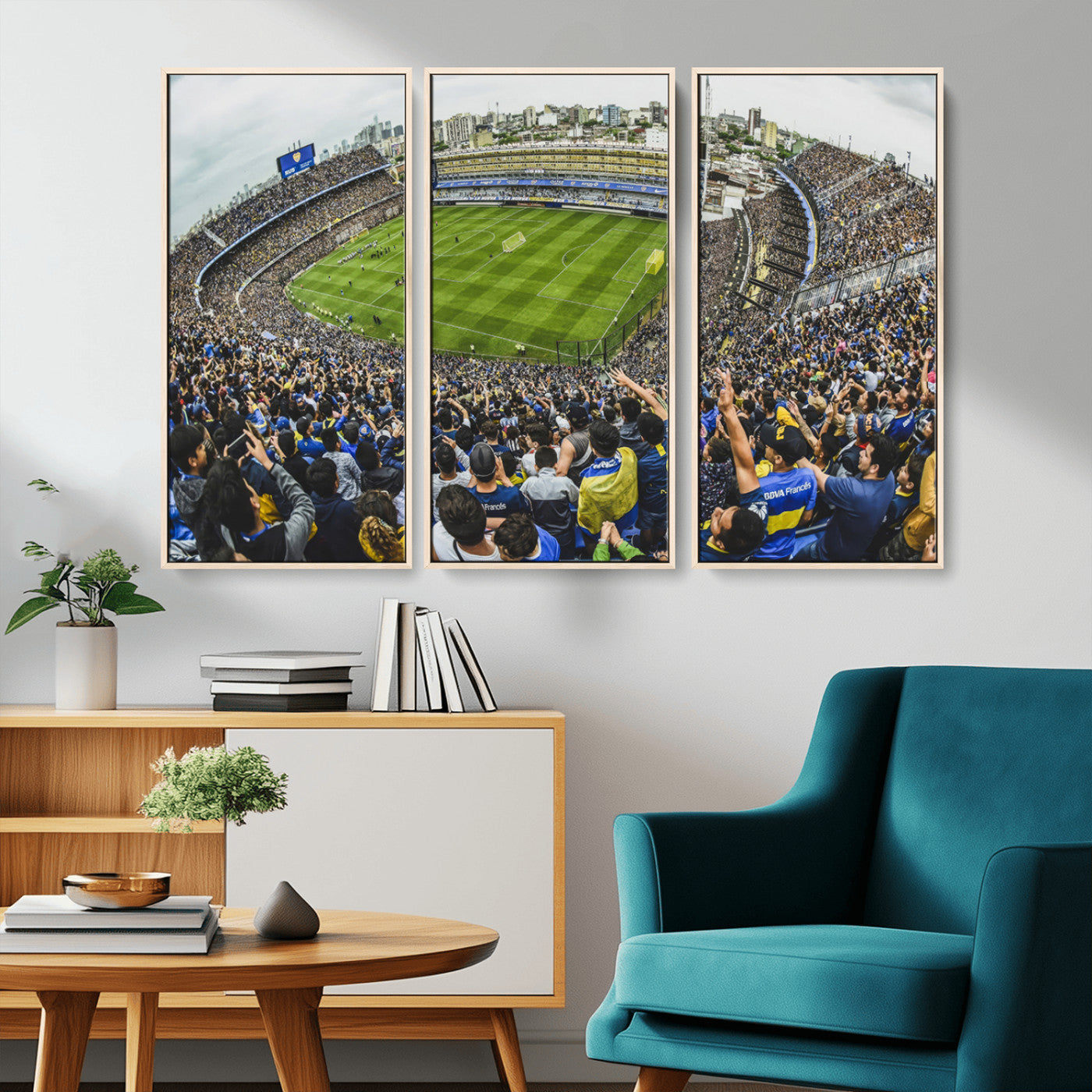 MGV-FC-48X32-3P - Boca Juniors Soccer Team Print Wall Art - Buenos Aires Bombonera Stadium Canvas Print