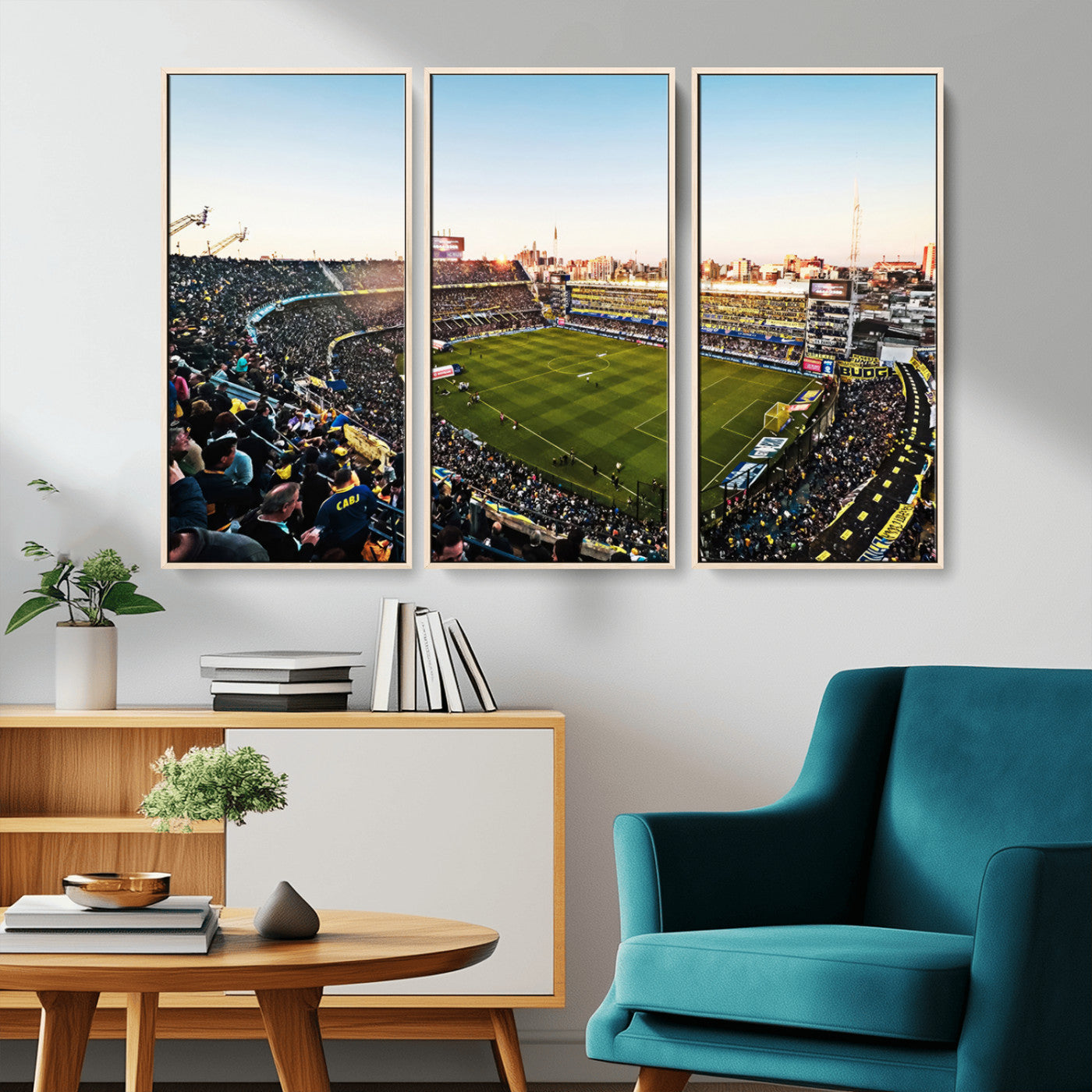 MGV-FC-48X32-3P - Boca Juniors Soccer Team Print - Buenos Aires Bombonera Stadium Wall Art Canvas Print