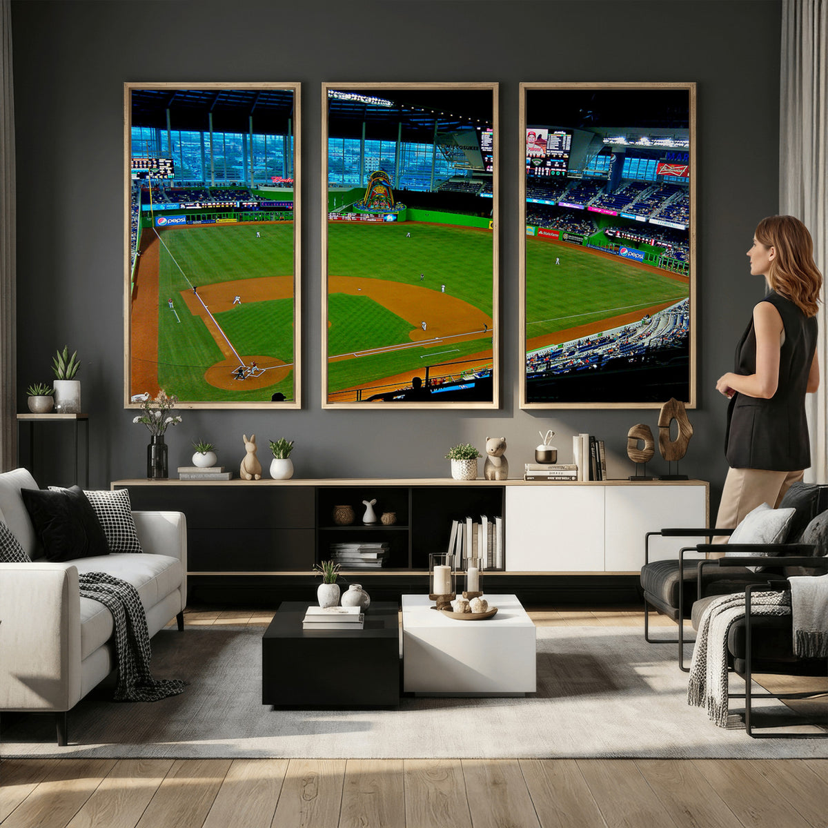 51207-MGV-CV-36X24 - Miami Marlins Baseball Team Print, Miami LoanDepot Park