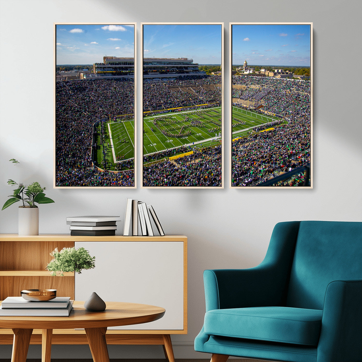 MGV-FC-48X32-3P - Notre Dame Fighting Irish Football Team Print - Notre Dame Stadium Wall Art Canvas Print