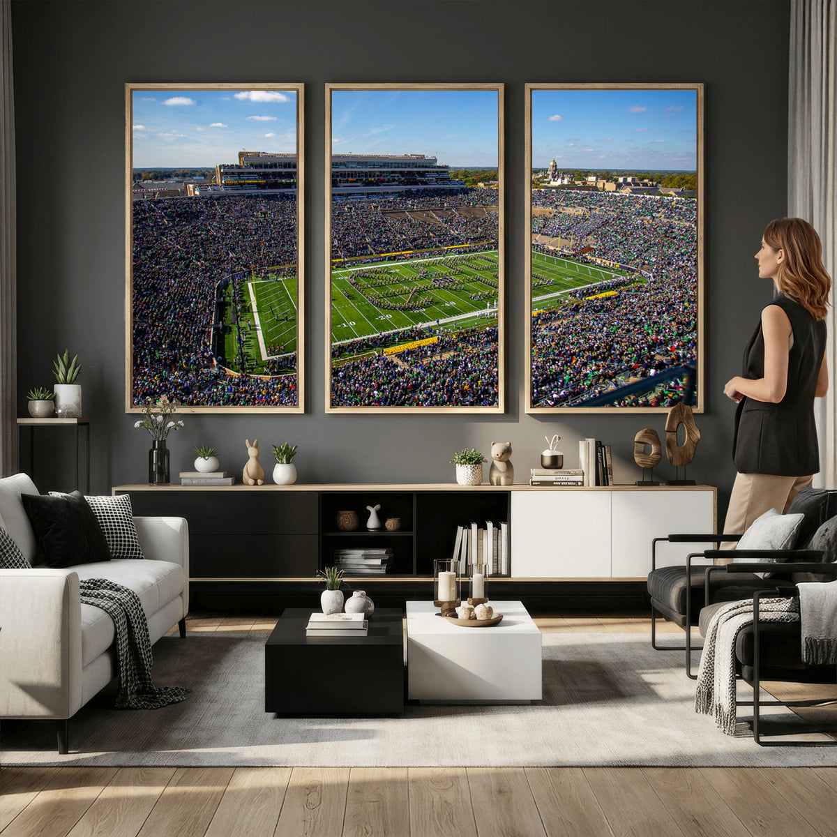 50114-MGV-CV-36X24 - Notre Dame Fighting Irish Football Team Print, Notre Dame Stadium Wall Art