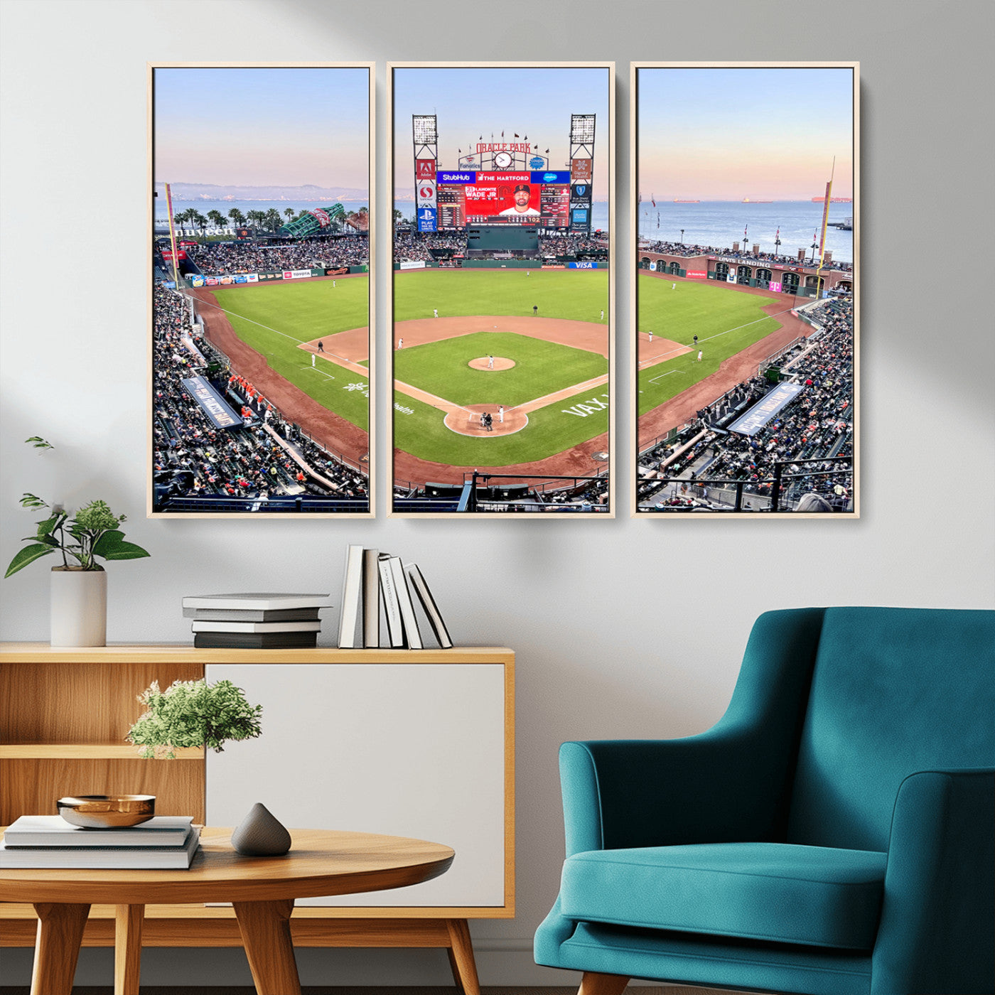 MGV-FC-48X32-3P - San Francisco Giants Baseball Team Print - Oracle Park Stadium Wall Art Canvas Print